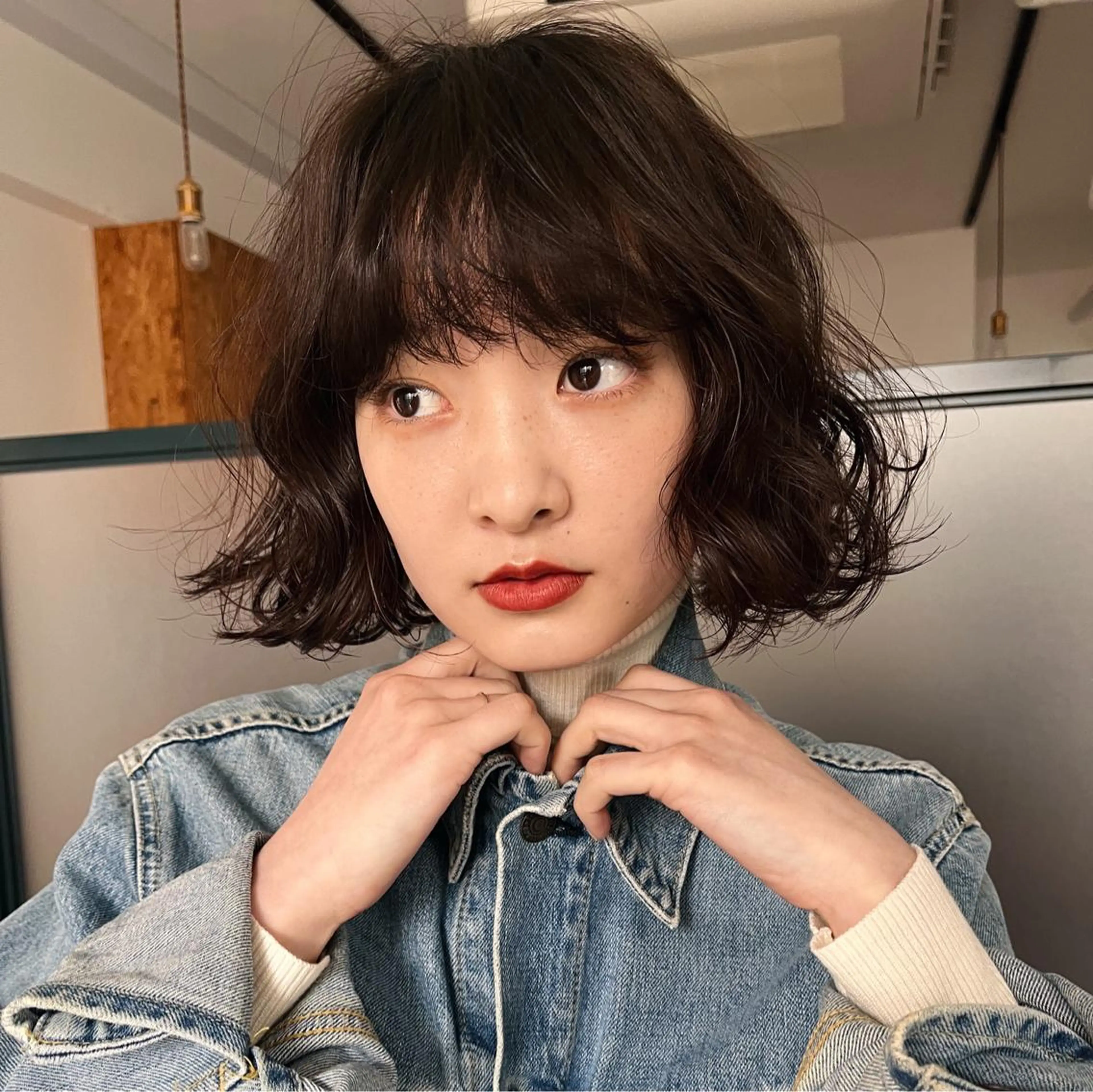 ショート ボブ 暖色/パーマ 🌼クニトウメイのヘアスタイル