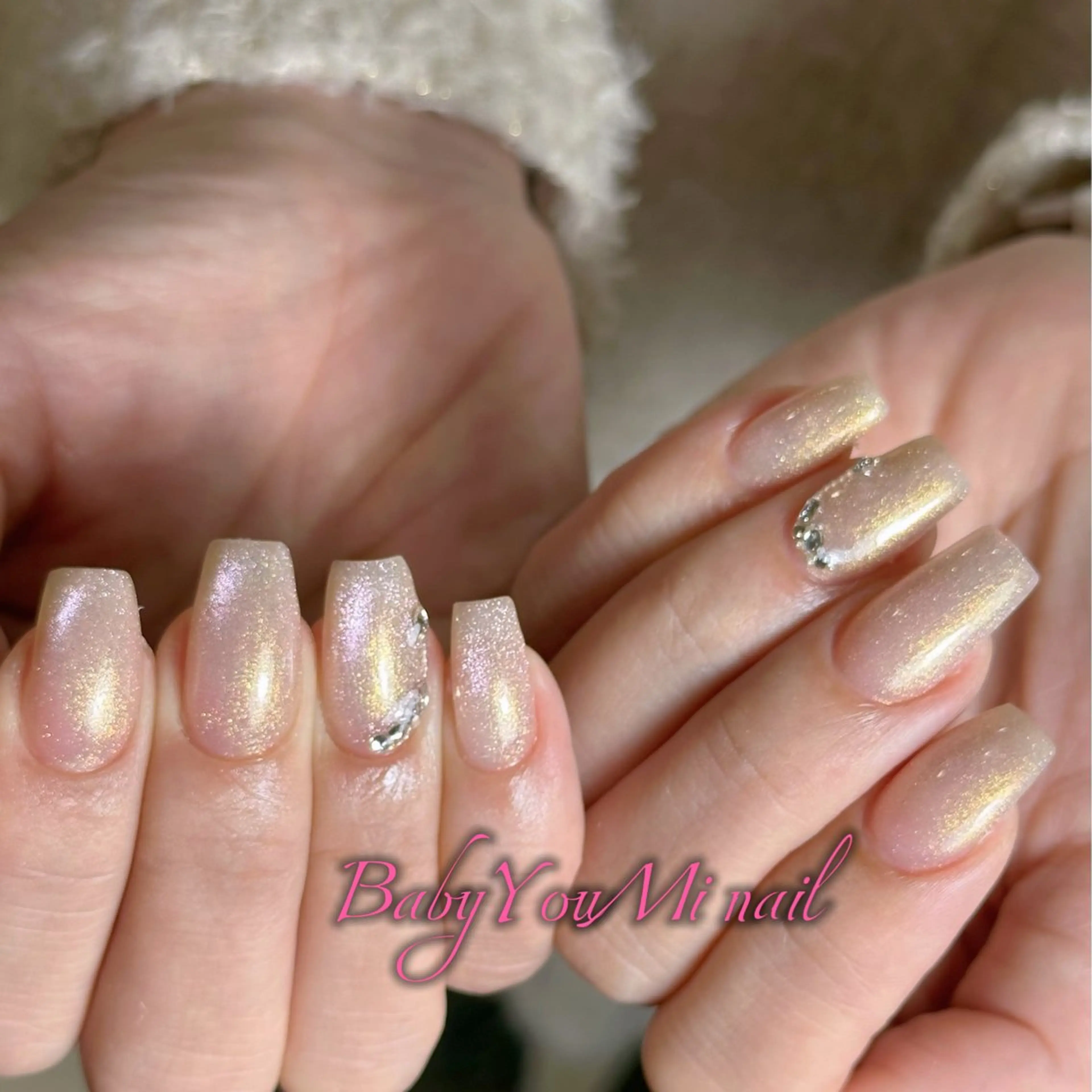 ネイル オーロラネイル フラワーネイル フットネイル フレンチネイル ジェルネイル ハンドネイル BabyYouMi ねねのネイルデザイン