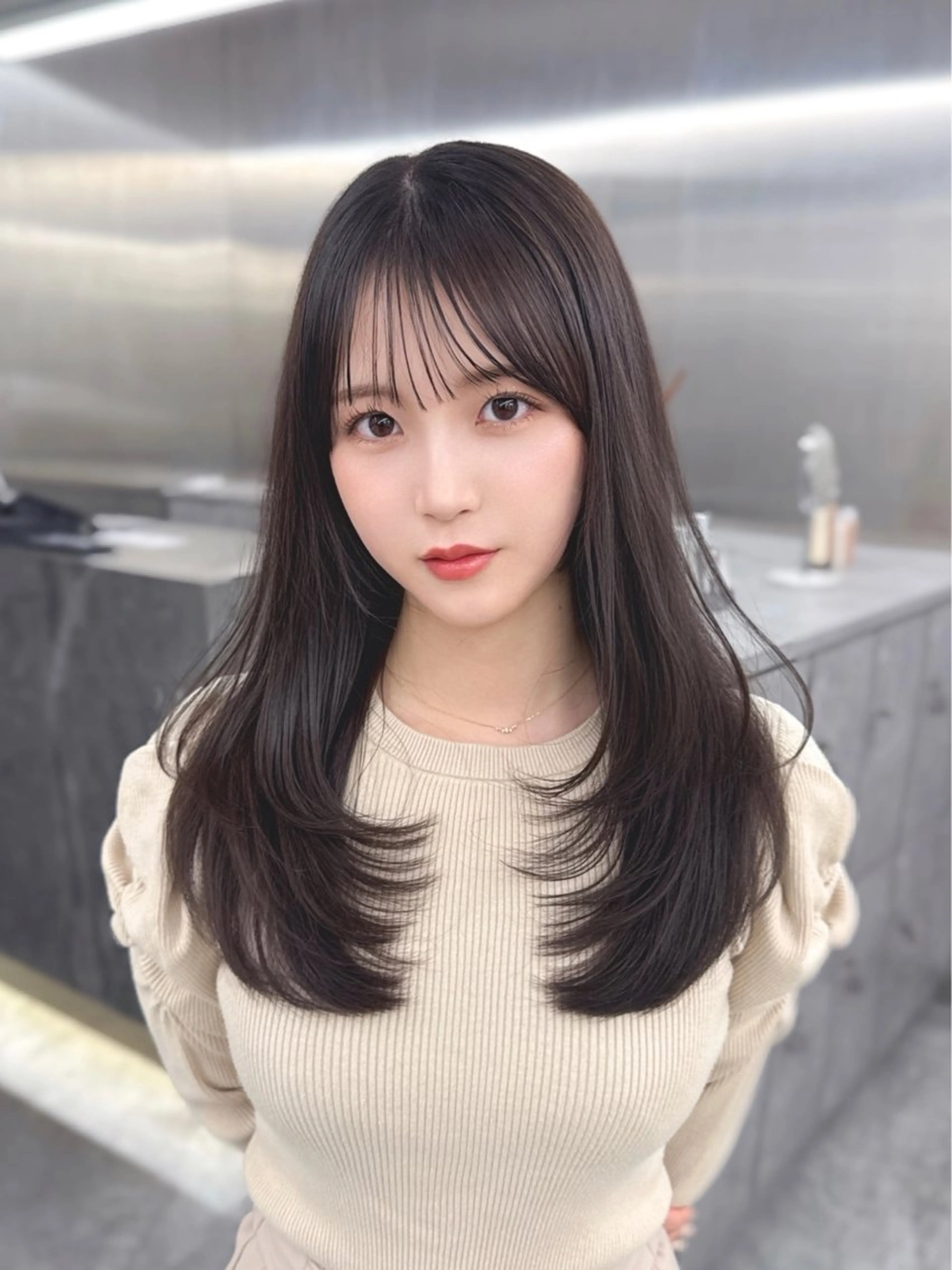 セミロング カラー MAEUL luna所属・前髪顔周り/レイヤー 韓国/桔川恒のヘアスタイル