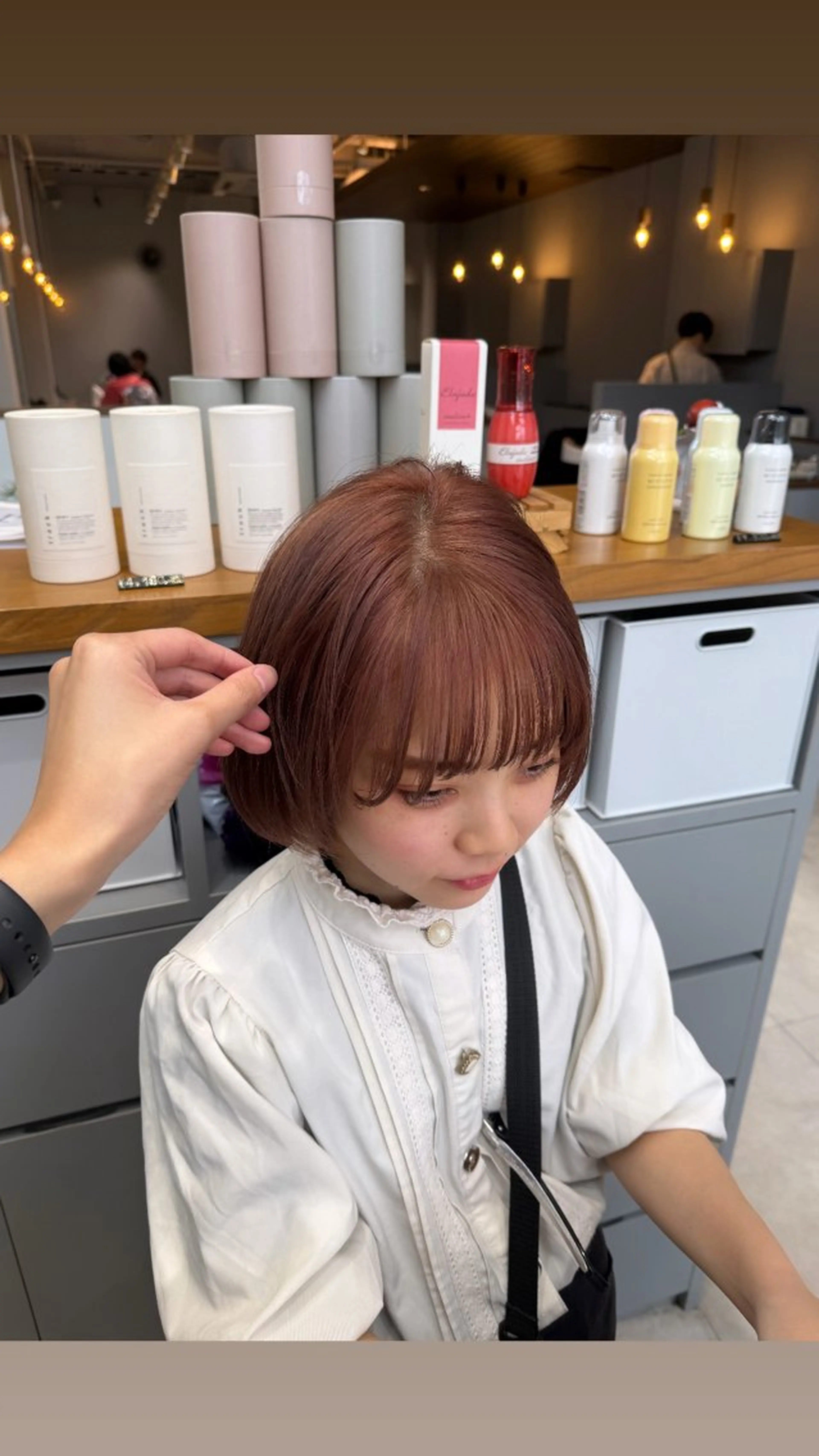 ショート カラー ベージュカラー ブリーチ ピンクカラー ピンクベージュ カット ヘアカラー エマ ピボット 中川店所属・富原崇太/ 透明感カラー/韓国風のヘアスタイル