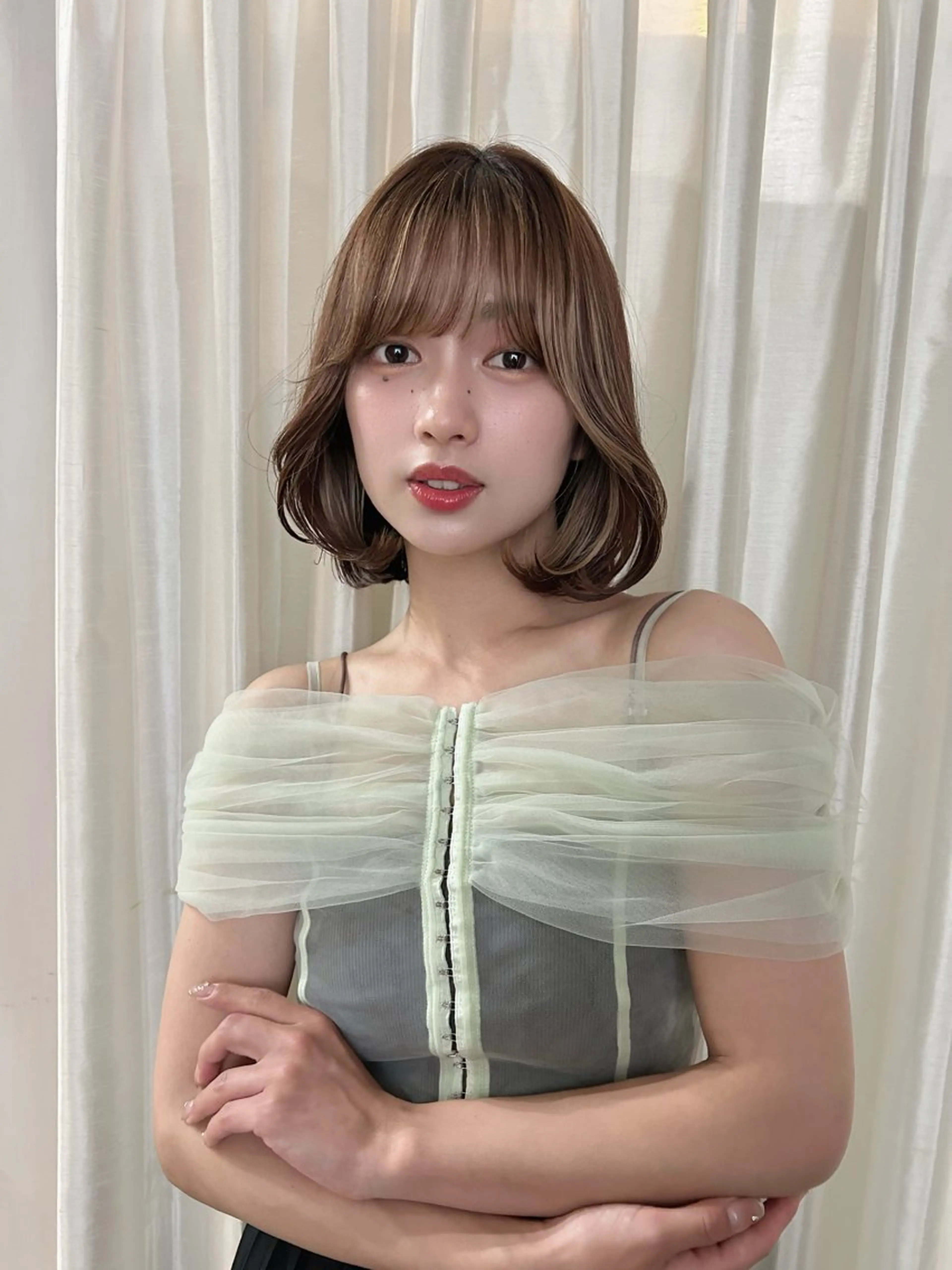 ミディアム Happiness王寺所属・髪質改善カラー 🫧萩原のヘアスタイル