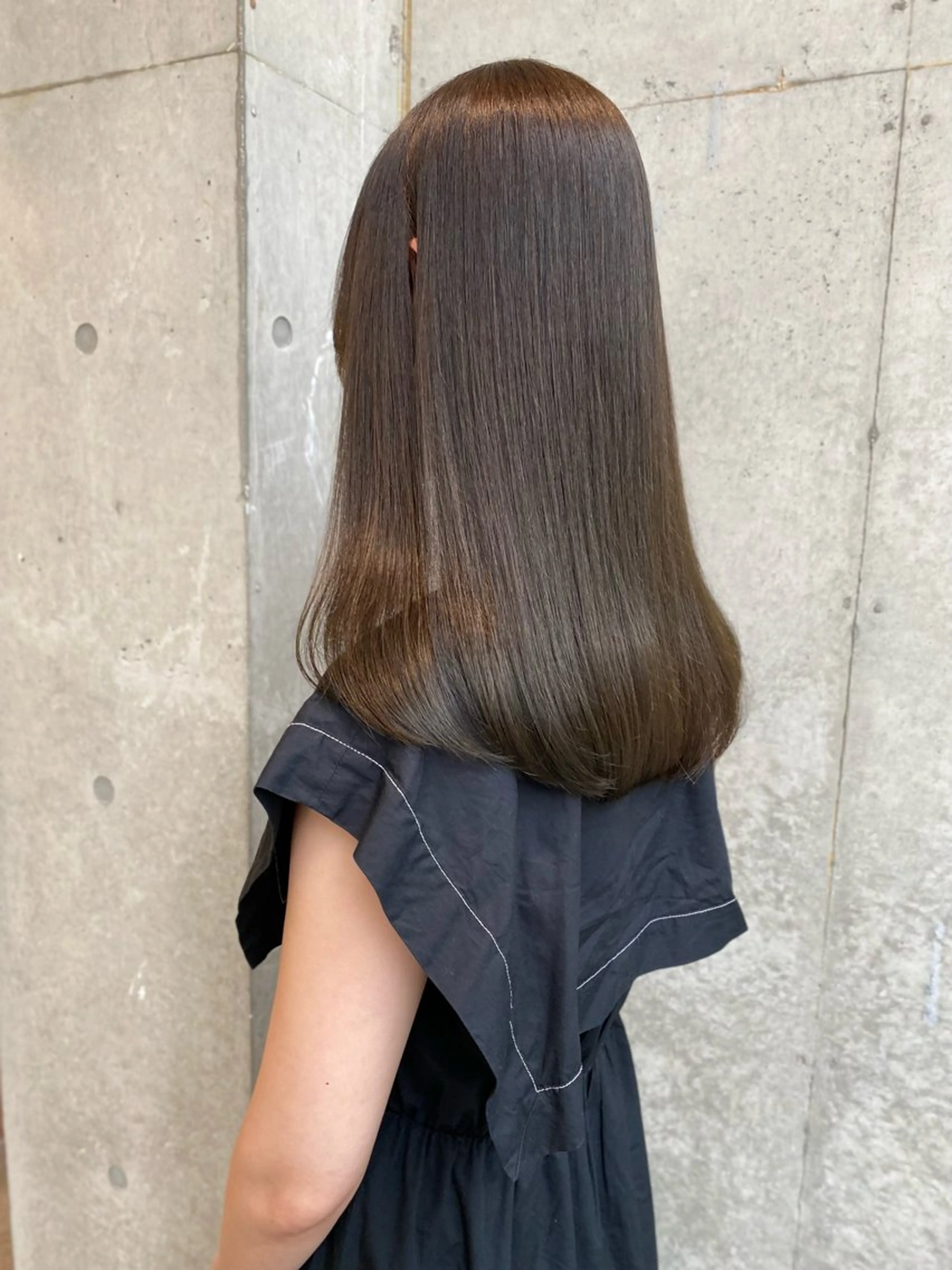 セミロング カラー カット 縮毛矯正 トリートメント レイヤー/韓国ヘア/ 梅田/中崎町のヘアスタイル