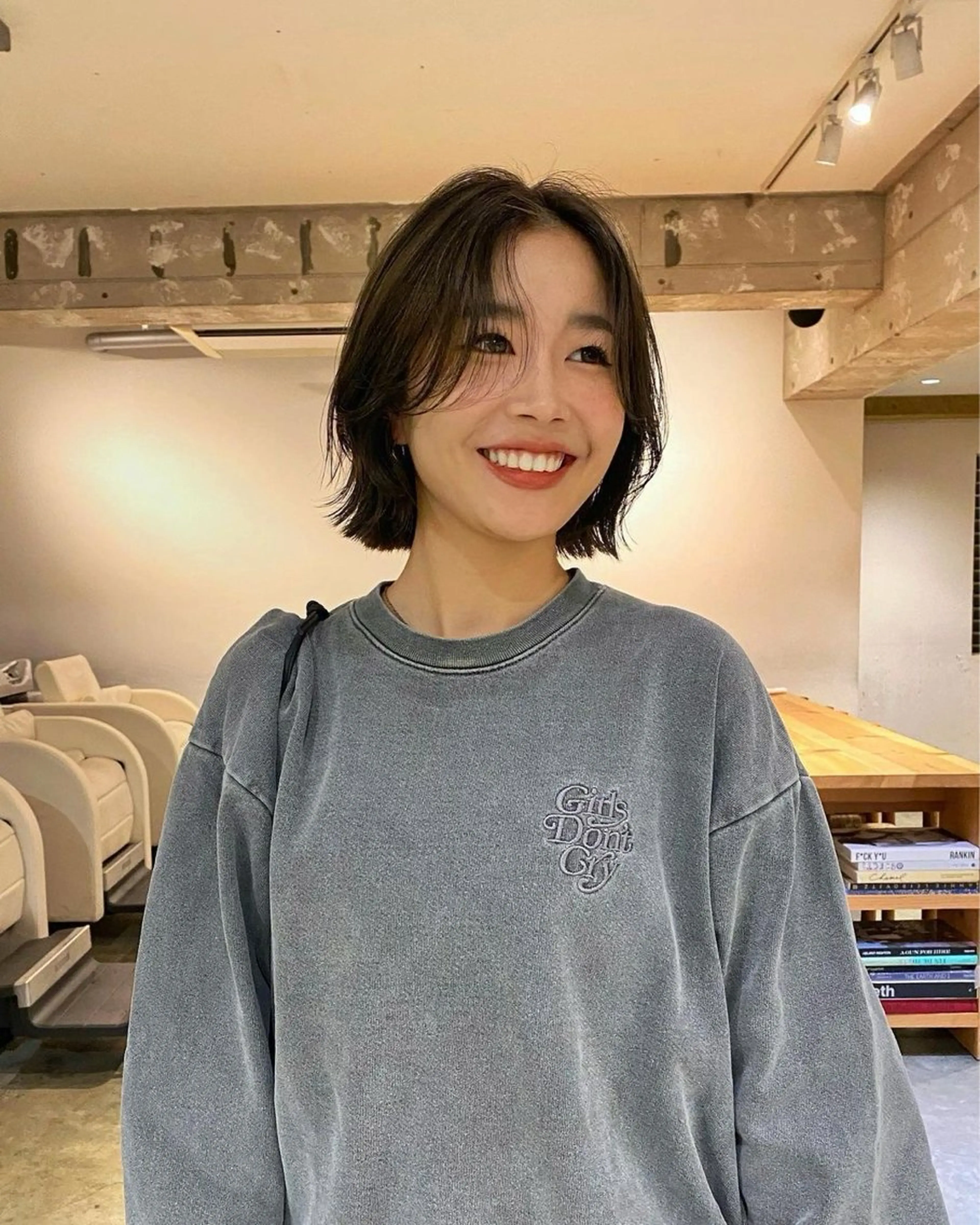 ミディアム パーマ 加藤 祐斗のヘアスタイル