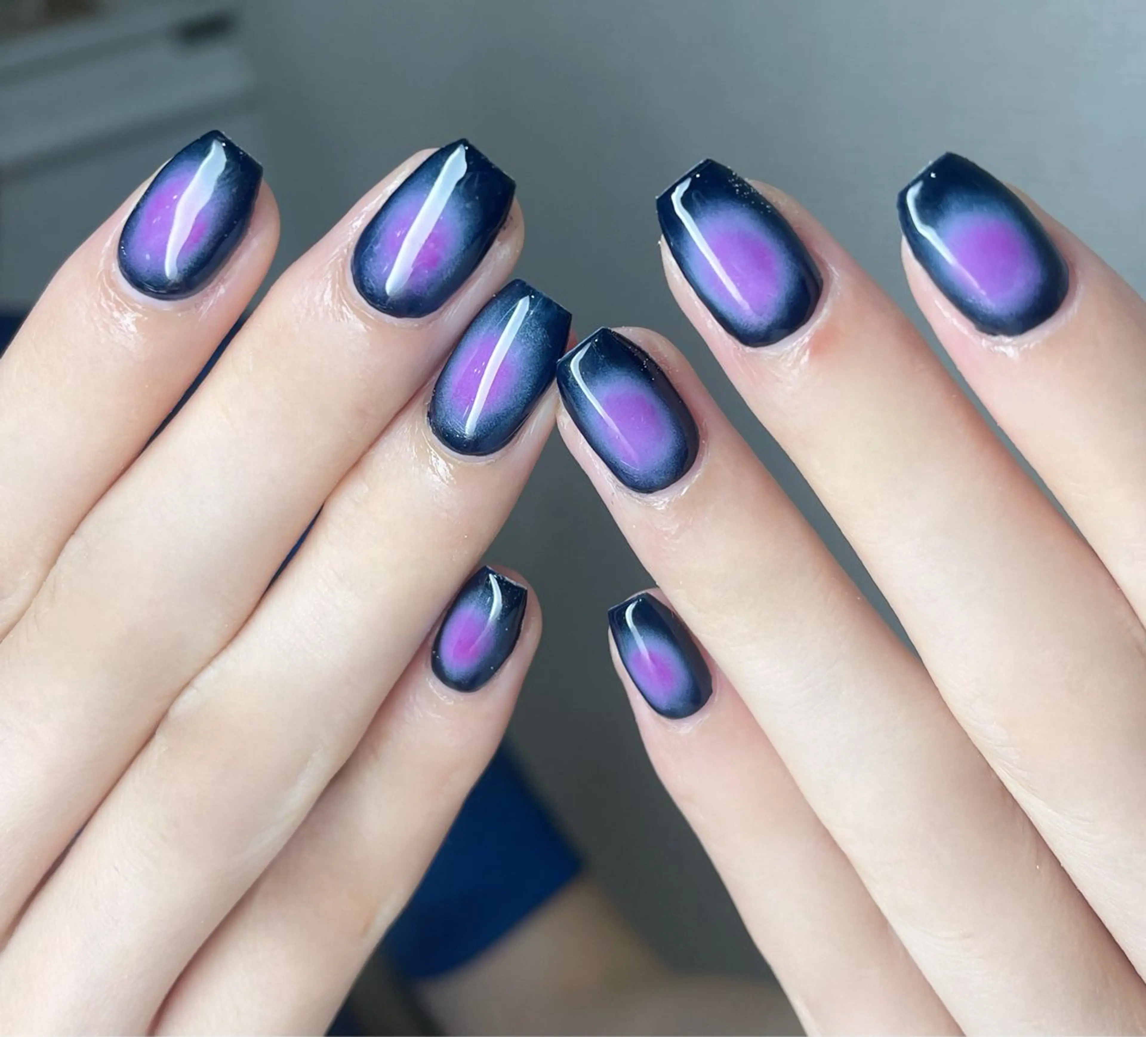 ネイル フットネイル フレンチネイル グラデーション キラキラネイル マグネットネイル Lina nail Lina nailのネイルデザイン