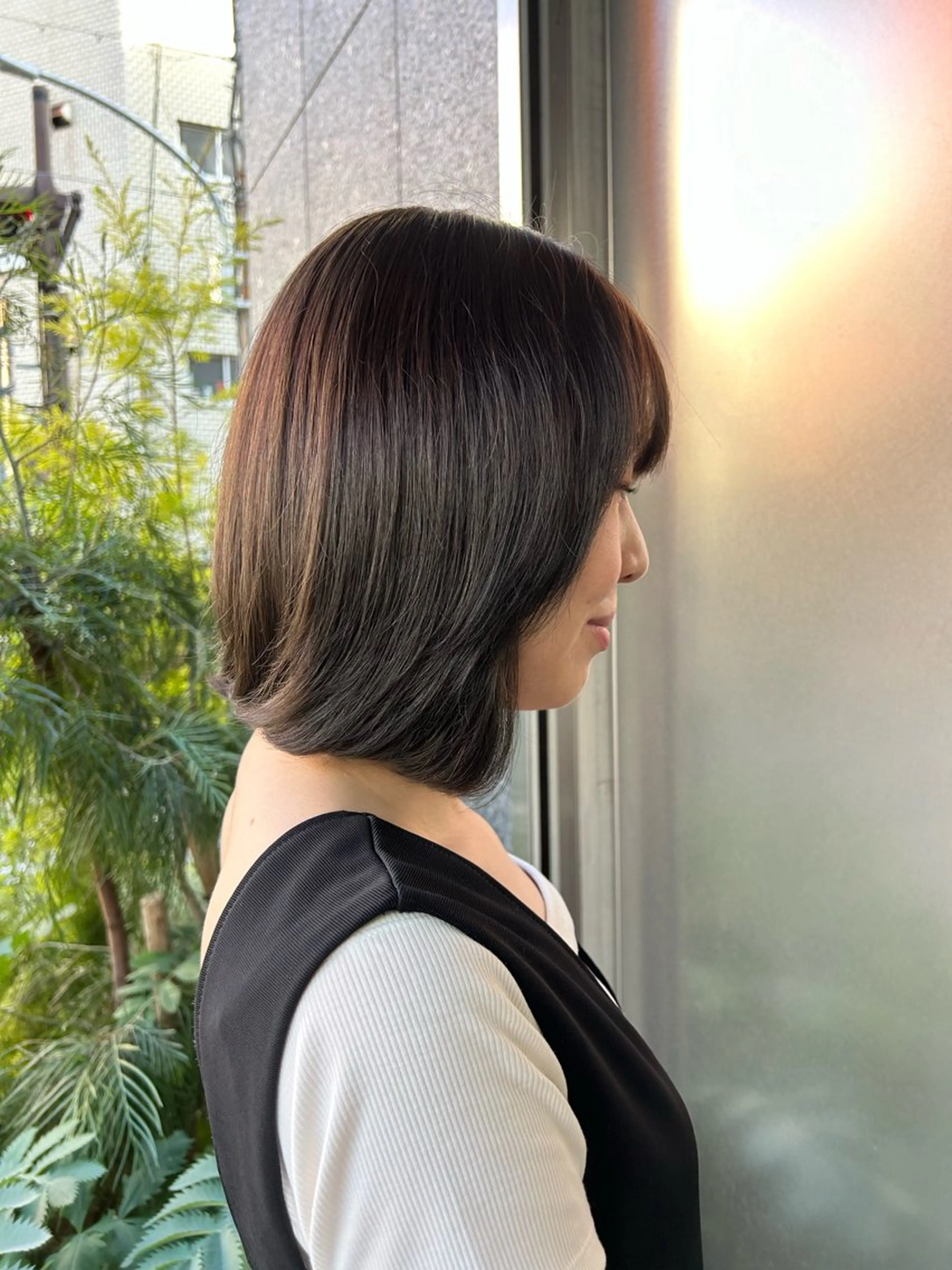 ミディアム カラー 馬場 菜乃夏のヘアスタイル