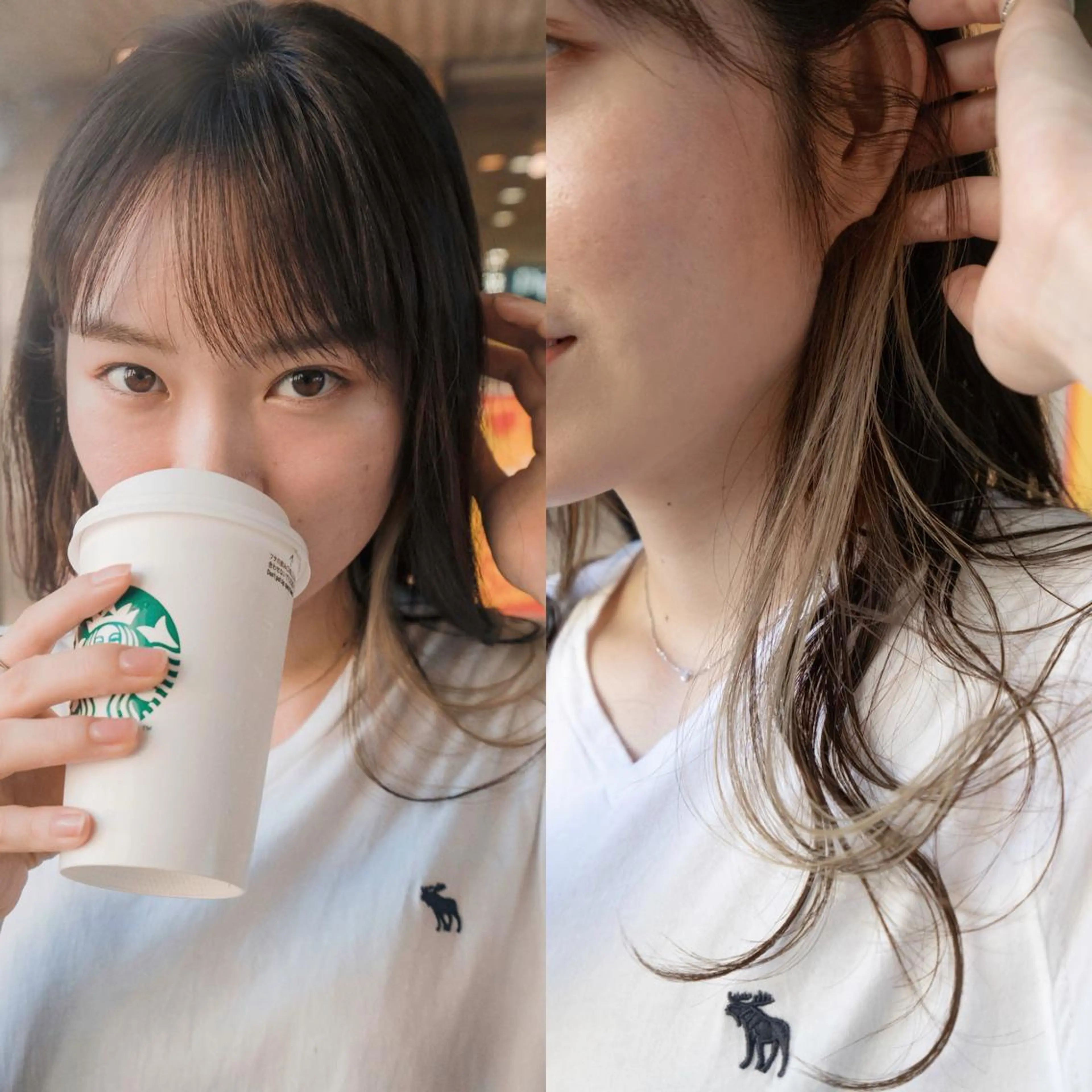 セミロング カラー 齊藤 優のヘアスタイル