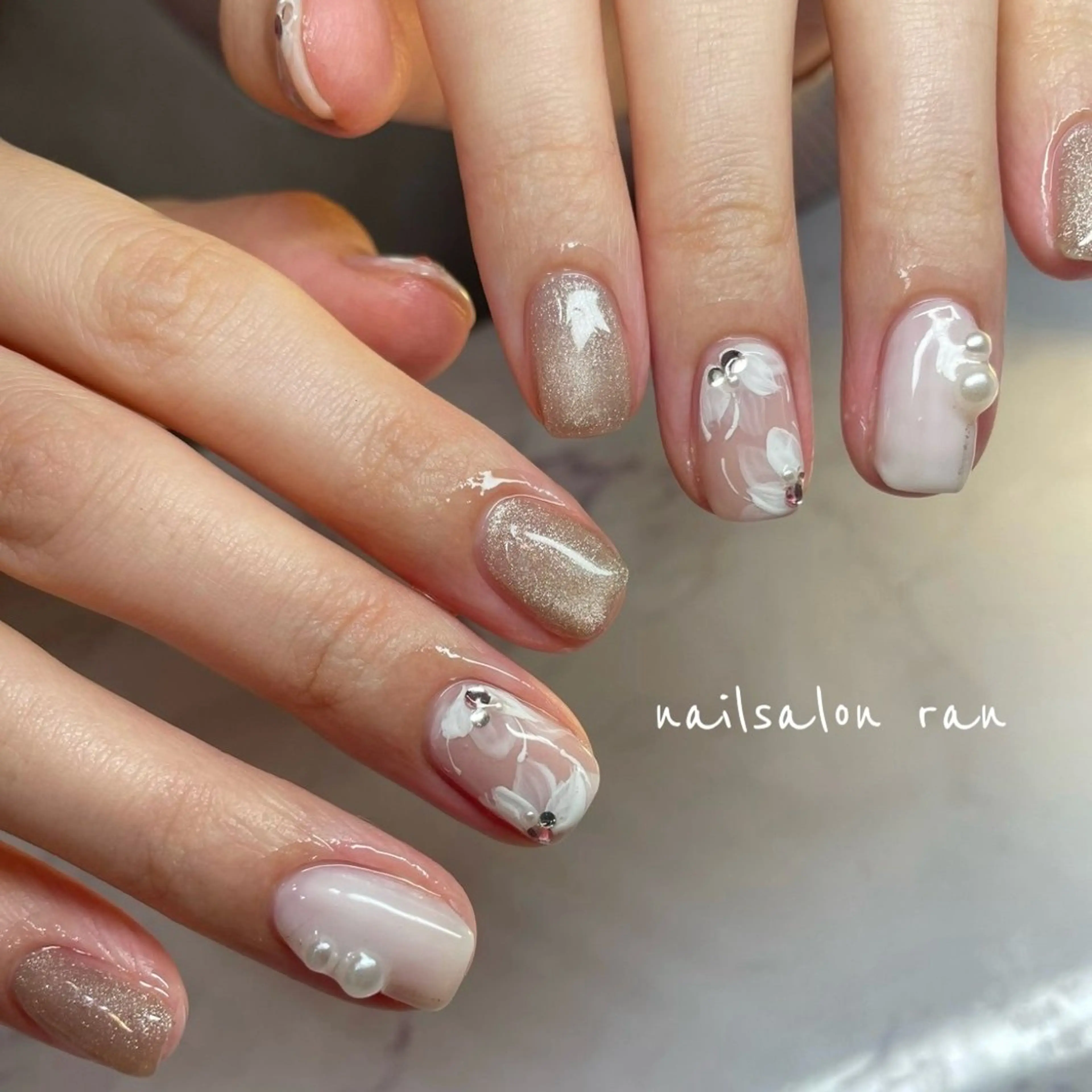 ネイル マグネットネイル ハンドネイル ハンドケア nailsalon ranのネイルデザイン