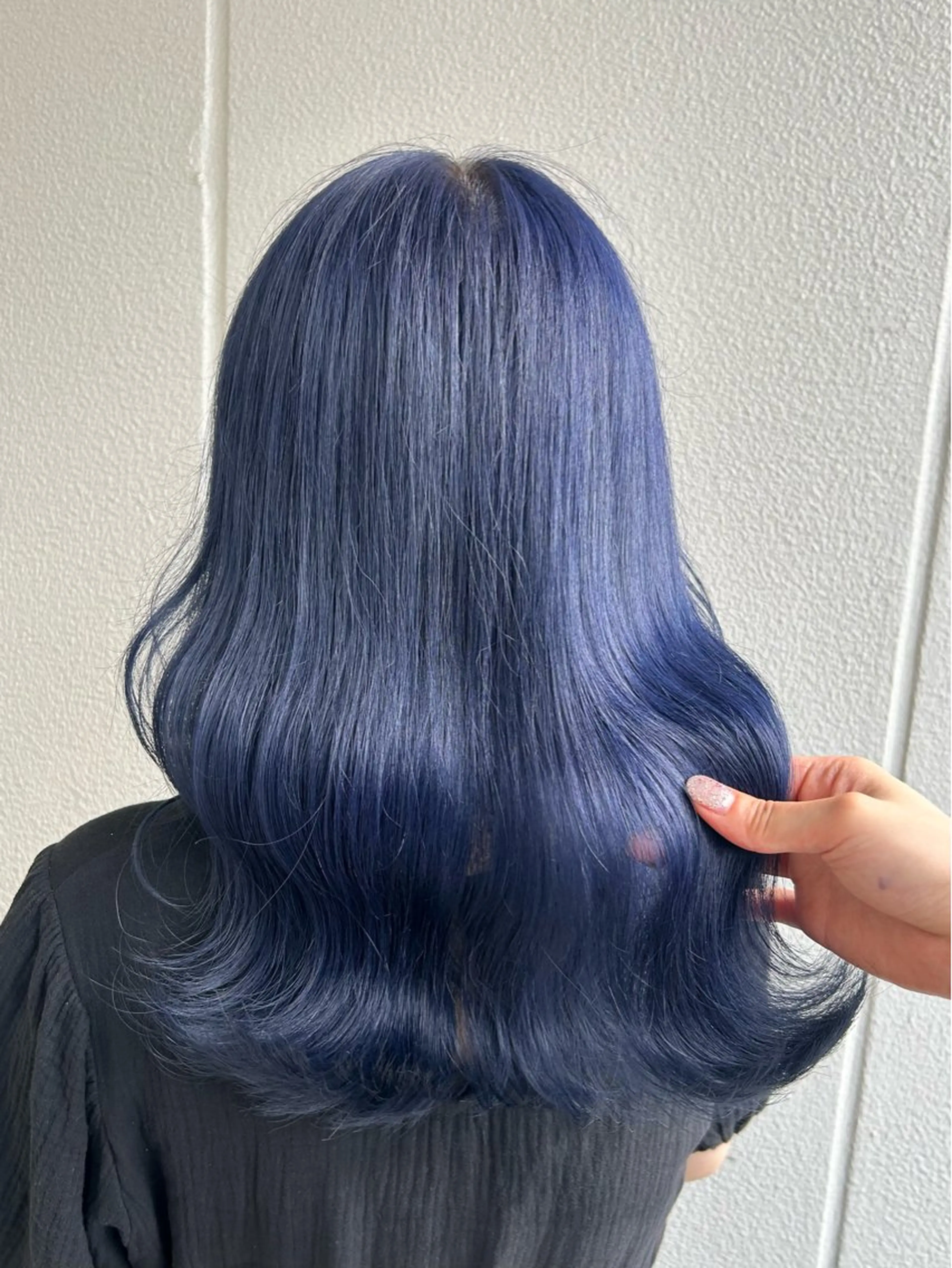 ミディアム カラー ヘアアレンジ ブルーカラー 🍑韓国艶髪🇰🇷 店長【桑原ユキネ】のヘアスタイル