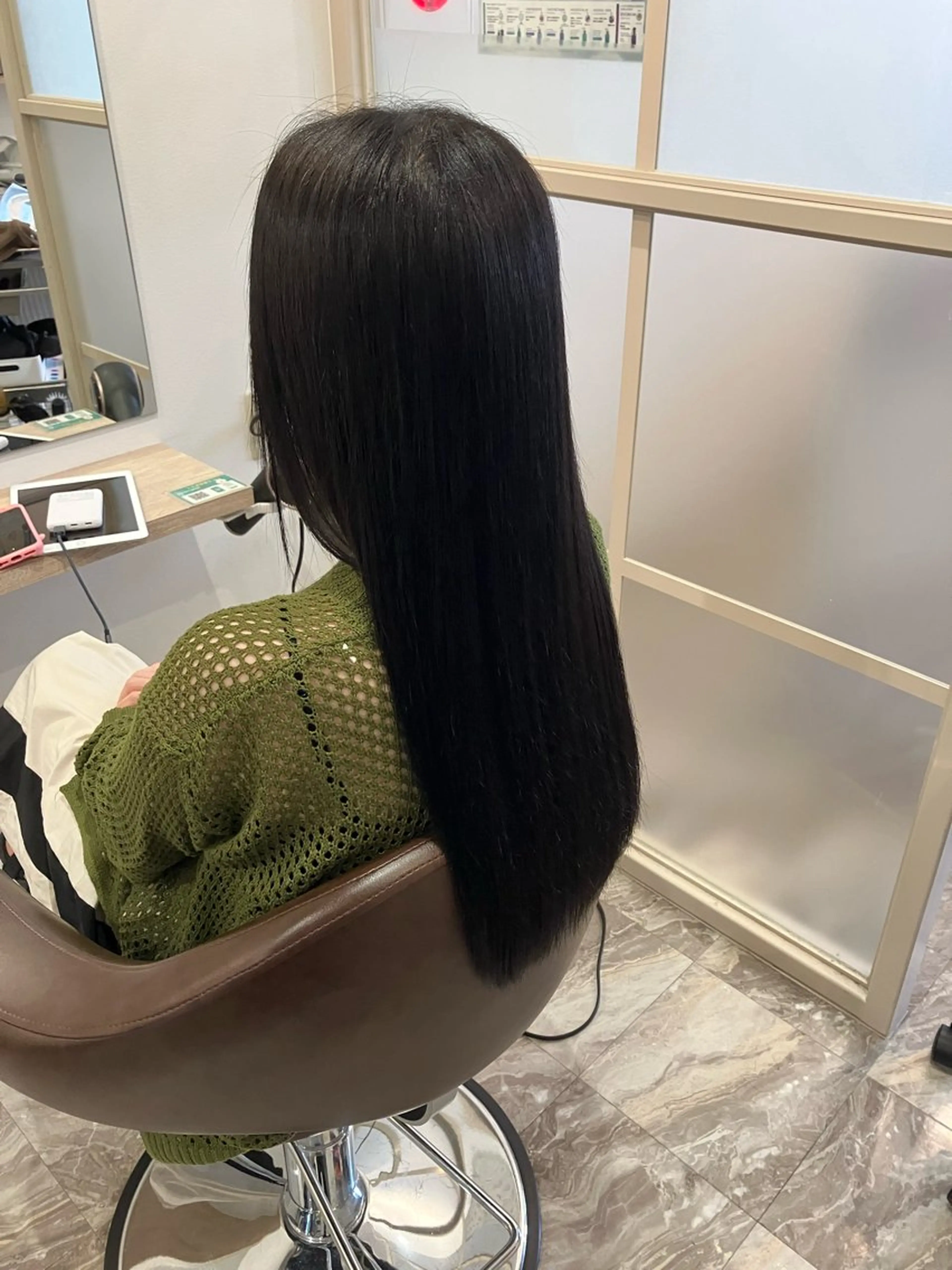 セミロング パーマ 髪質改善 縮毛矯正 ブリーチ毛縮毛矯正 長谷川のヘアスタイル