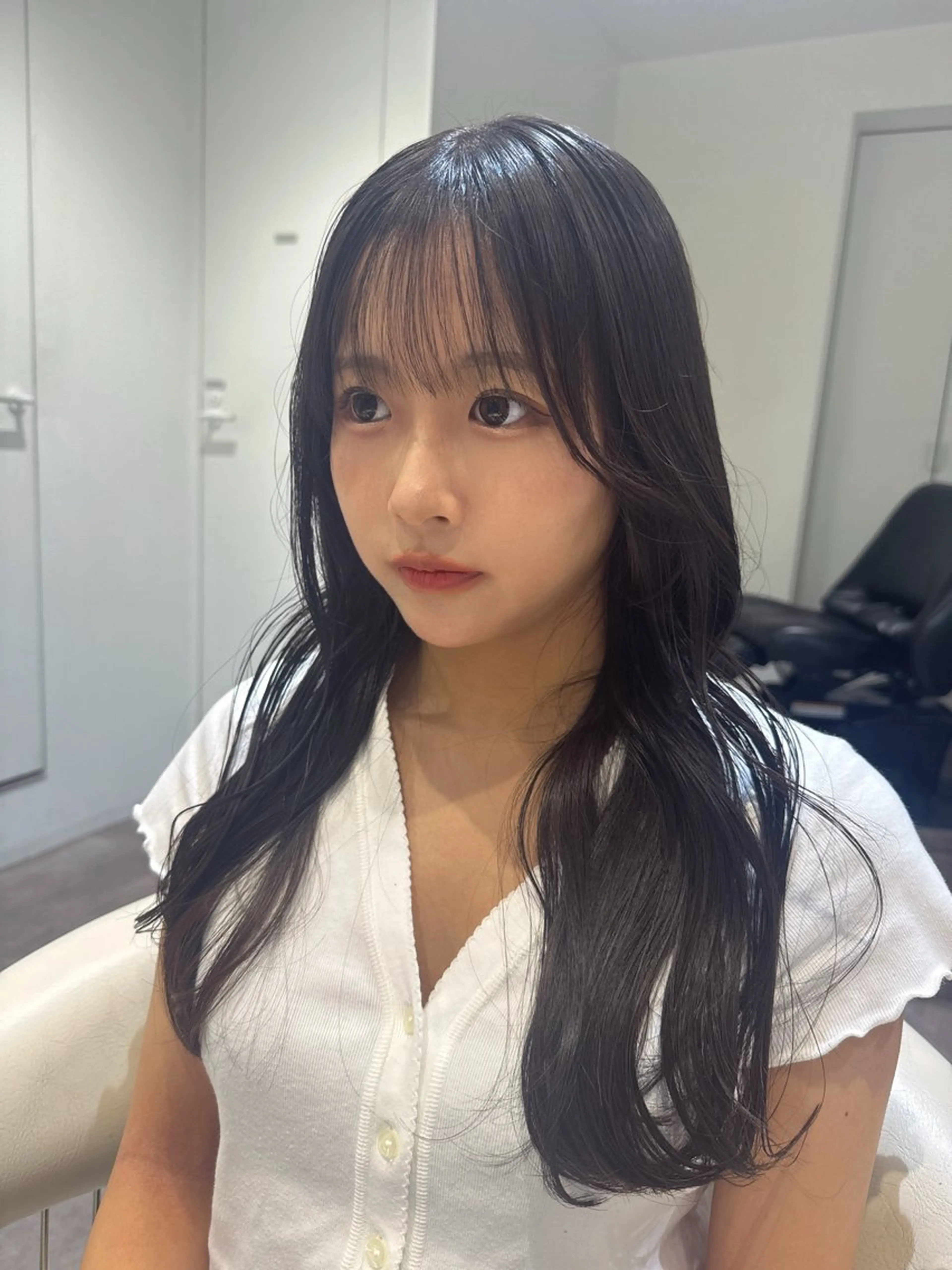 セミロング カラー 黒髪 ブリーチ 透明感カラー ブリーチなしカラー 卒業式のヘアスタイル カット ヘアカラー トリートメント 原宿/美髪カラー 🫧TAISEIのヘアスタイル