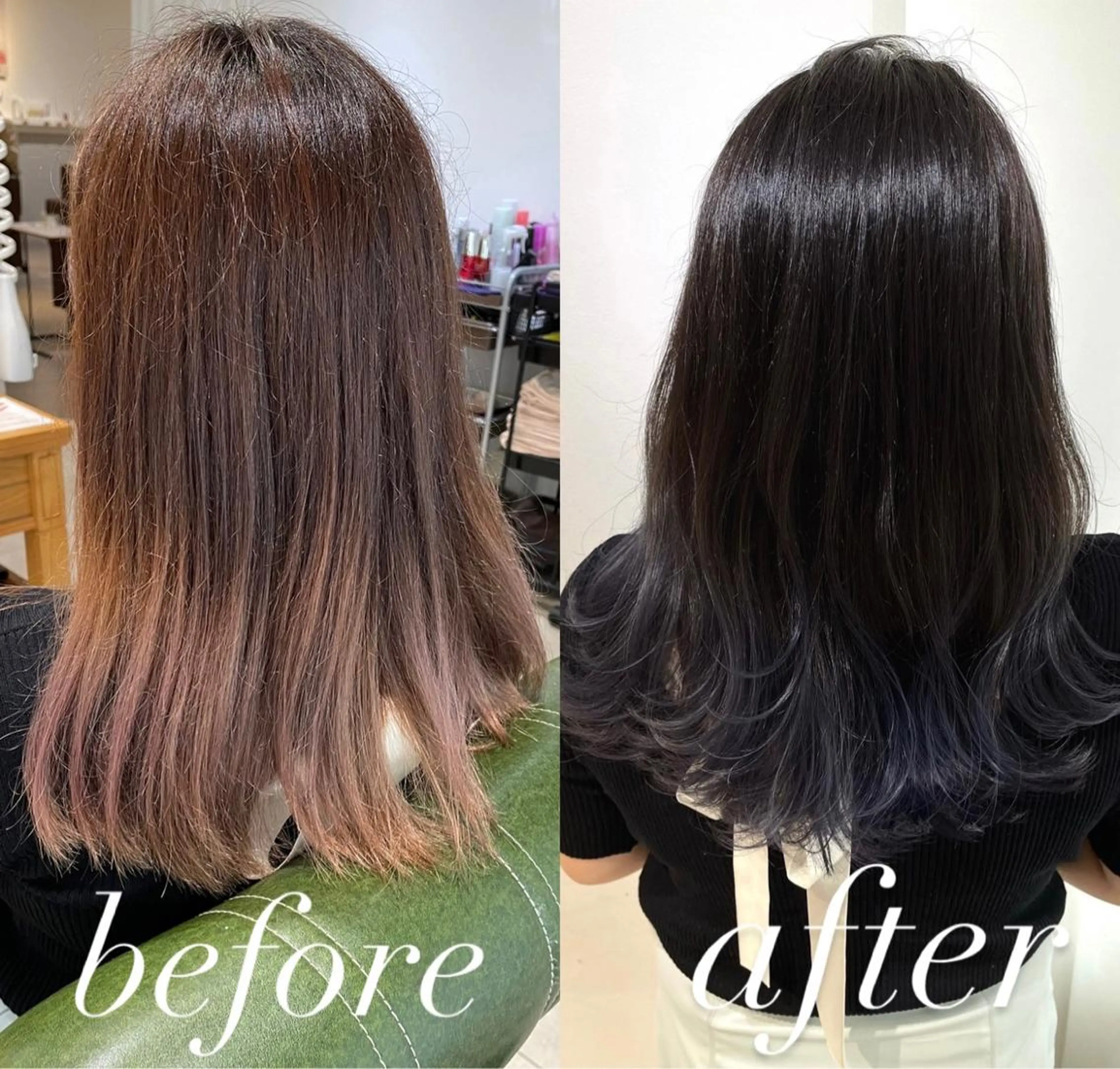 ミディアム カラー ブリーチ ブルーカラー ブルーバイオレット バイオレットカラー ヘアカラー トリートメント 過去一の柔髪ヘア 🌿IVYjoureのヘアスタイル