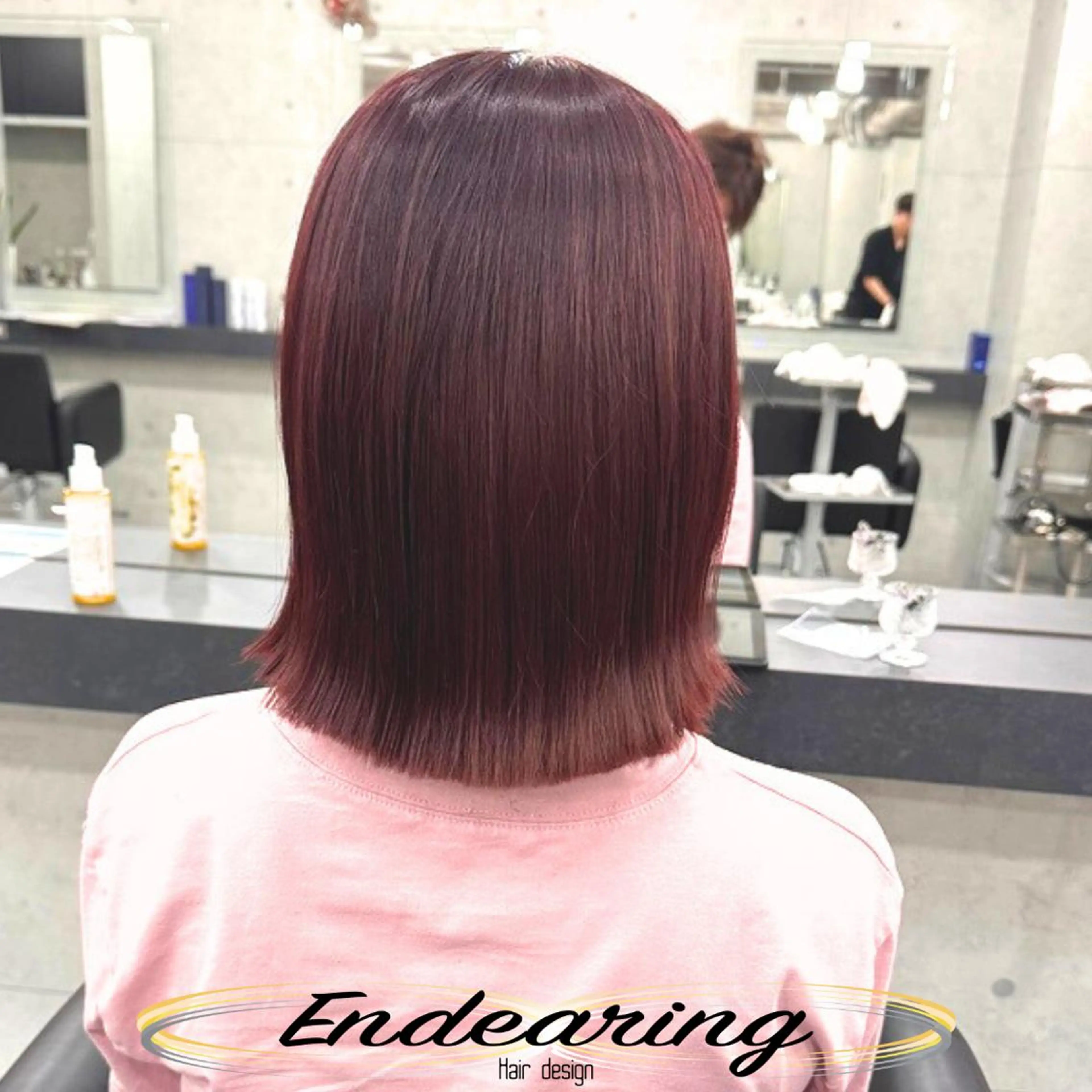 カラー 透明感カラー ピンクカラー ボブ カット ヘアカラー Endearing 銀座/YOKOのヘアスタイル