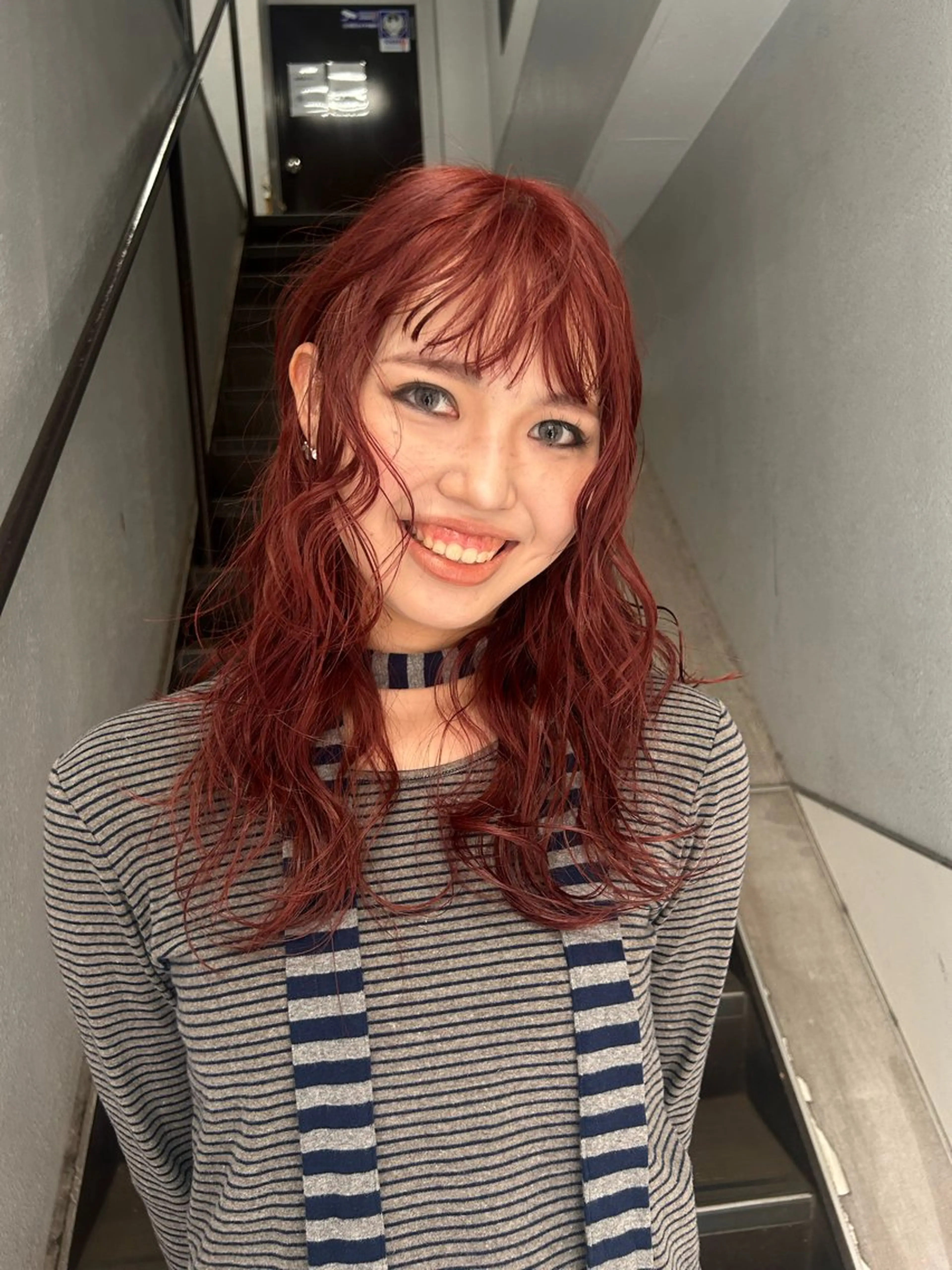 ロング カラー パーマ ヘアカラー 透け感カラー/暖色 オリーブカラー🫒のヘアスタイル