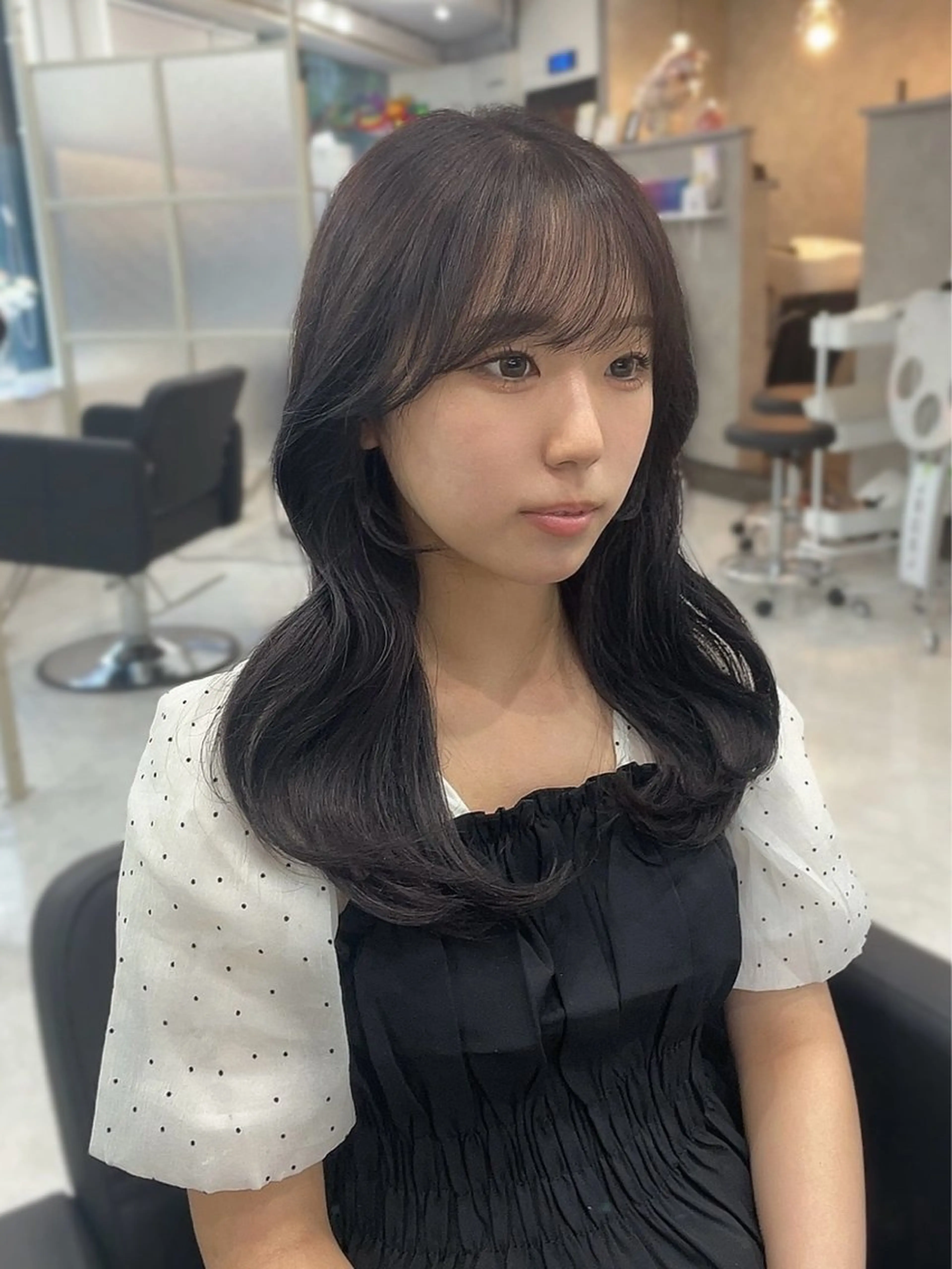 ロング カラー ラベンダーカラー ラベンダーグレー カット ヘアカラー トリートメント Hana ♡ marshu梅田のヘアスタイル
