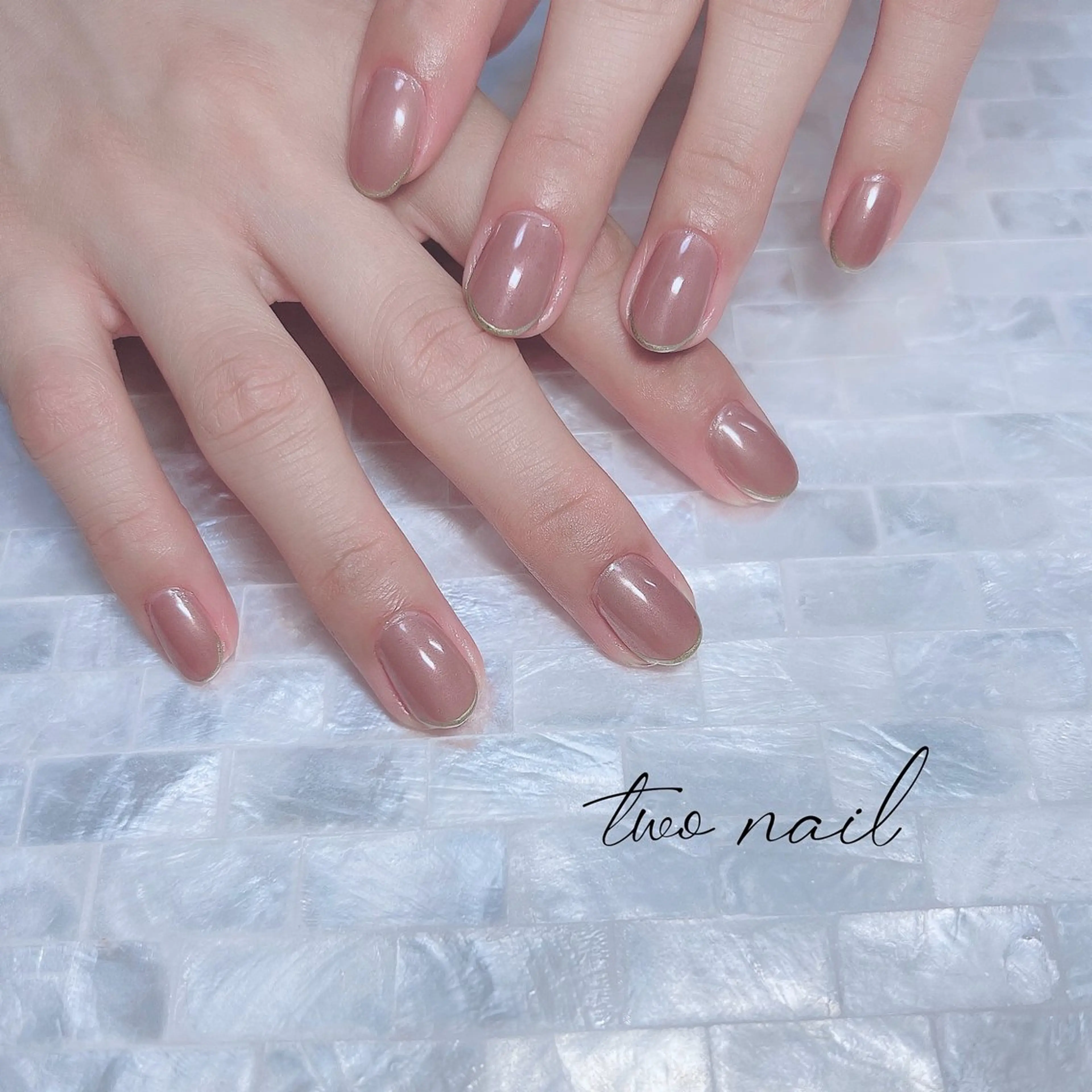 ネイル アートネイル ブラウン フットネイル ハート ニュアンスネイル ハンドネイル two nailのネイルデザイン