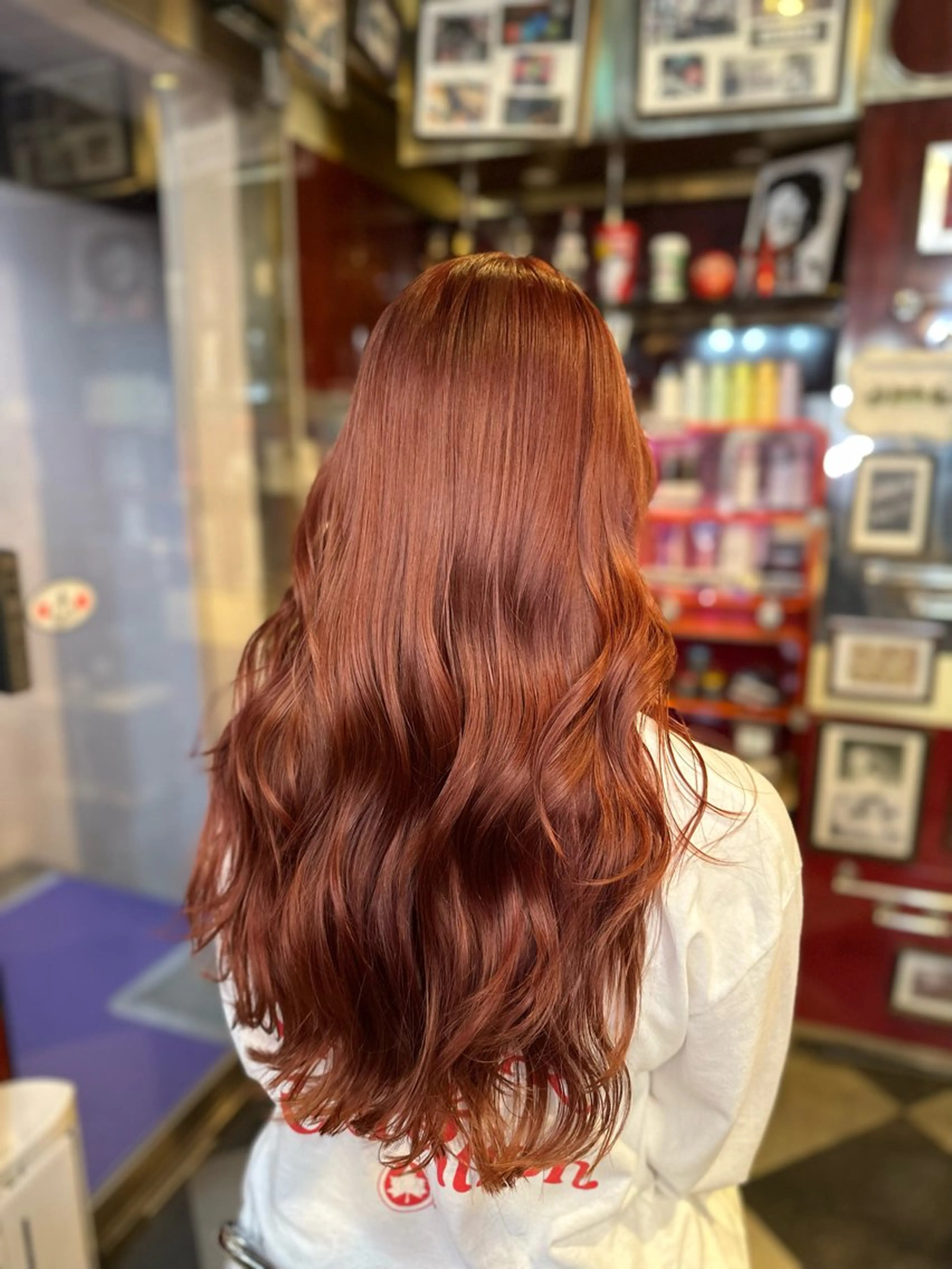 カラー レッドカラー カット ヘアカラー トリートメント カット/ピンク/ ラベンダー/長谷恵花のヘアスタイル