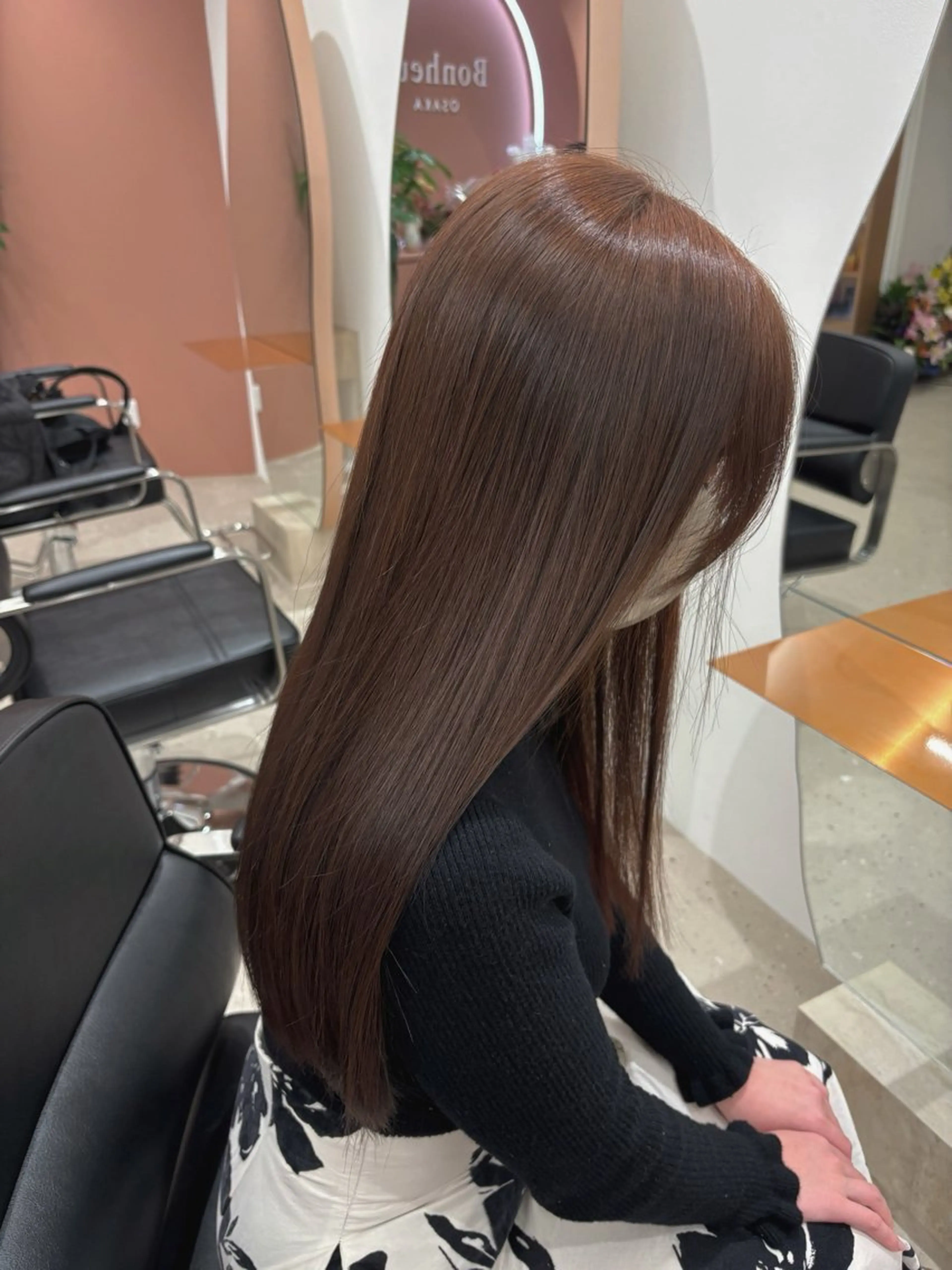 ロング カラー グレージュ ラベンダーカラー ラベンダーグレージュ ラベンダーグレー ボブ/ポイントパ ーマ大阪梅田/みなみのヘアスタイル