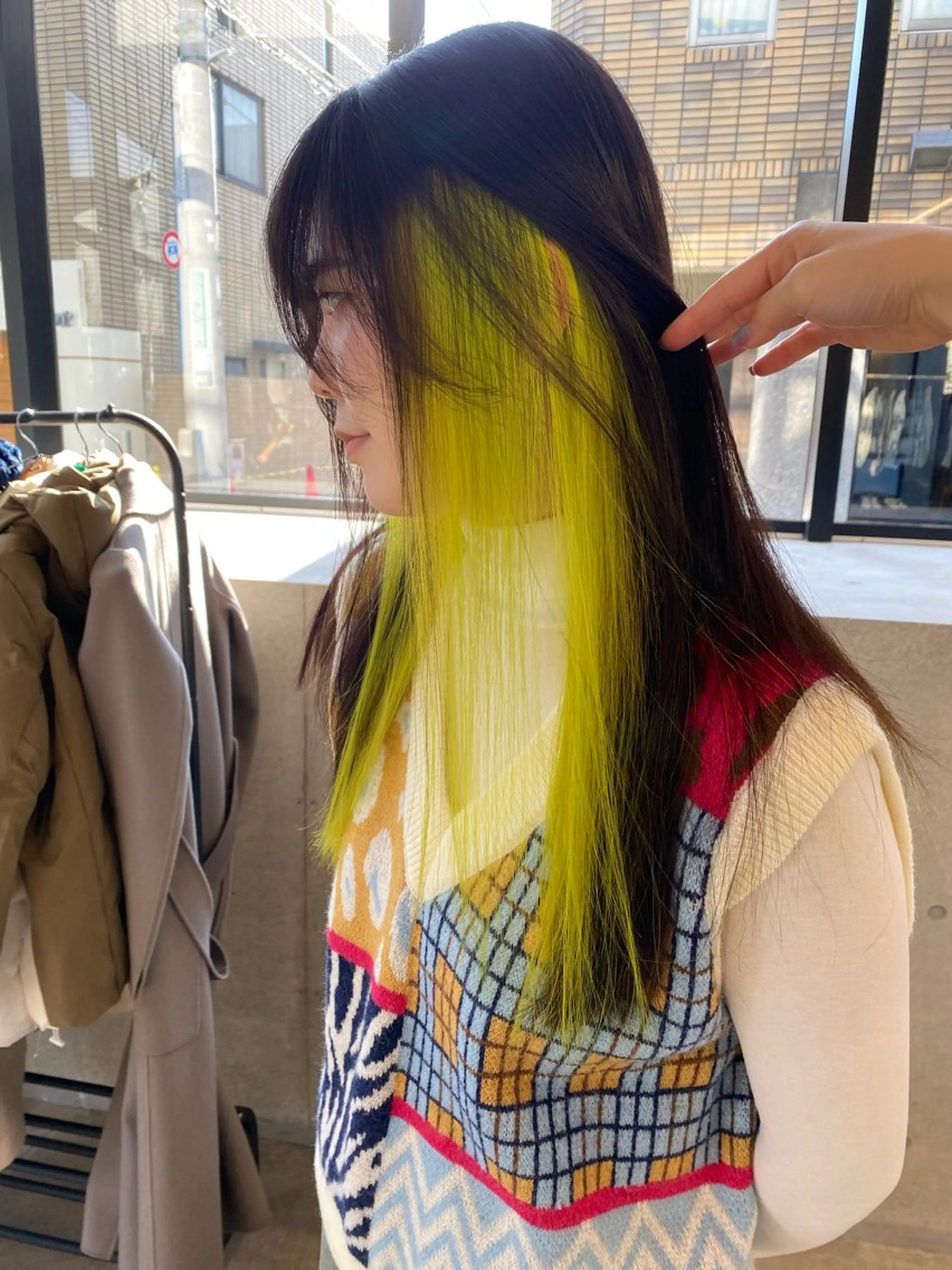 ロング カラー イエローカラー カット ヘアカラー レイヤー/柔色 カラー/SAkiのヘアスタイル