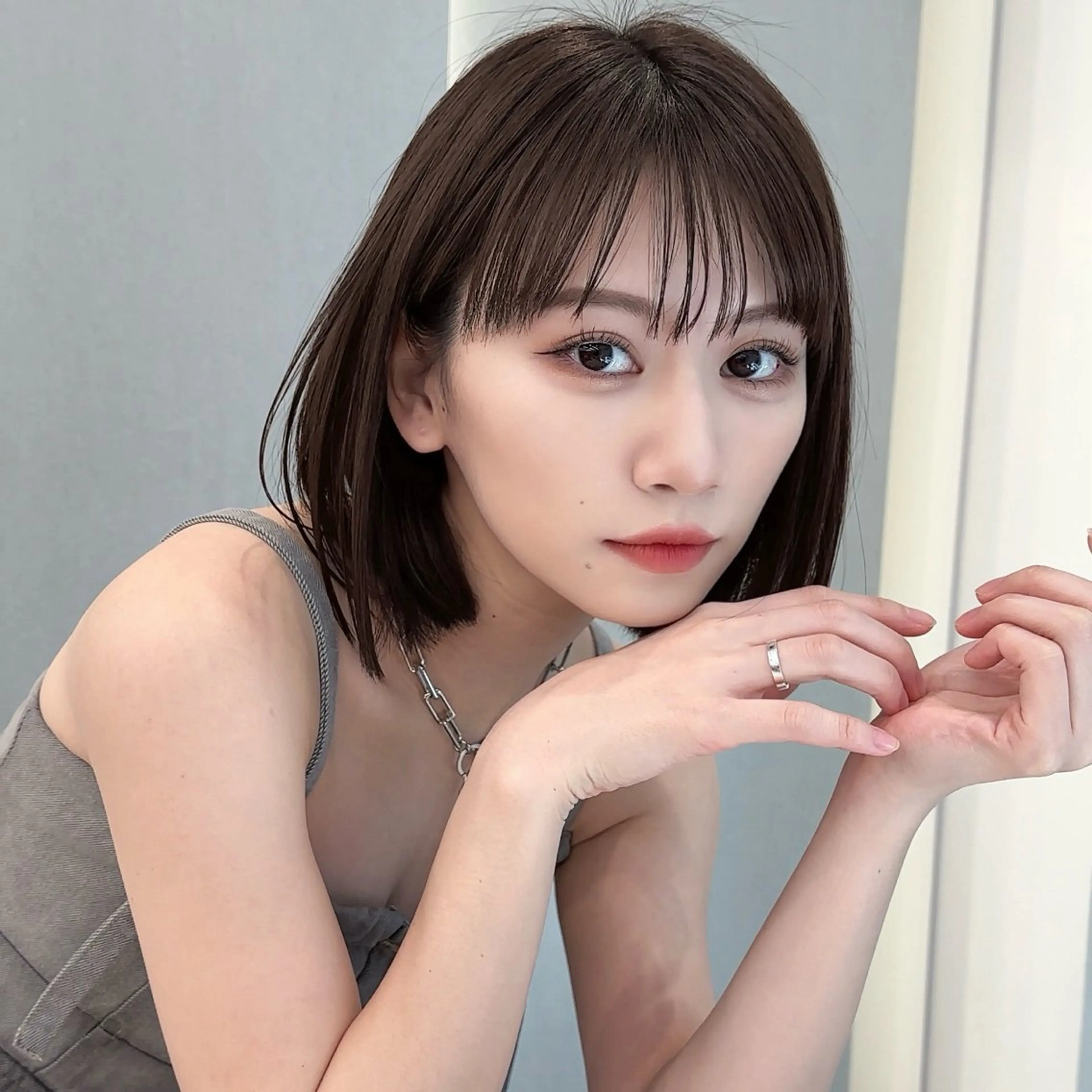 ミディアム ヘアカラー トリートメント 縮毛矯正/韓国ヘア /ボブ🪄ミズキのヘアスタイル