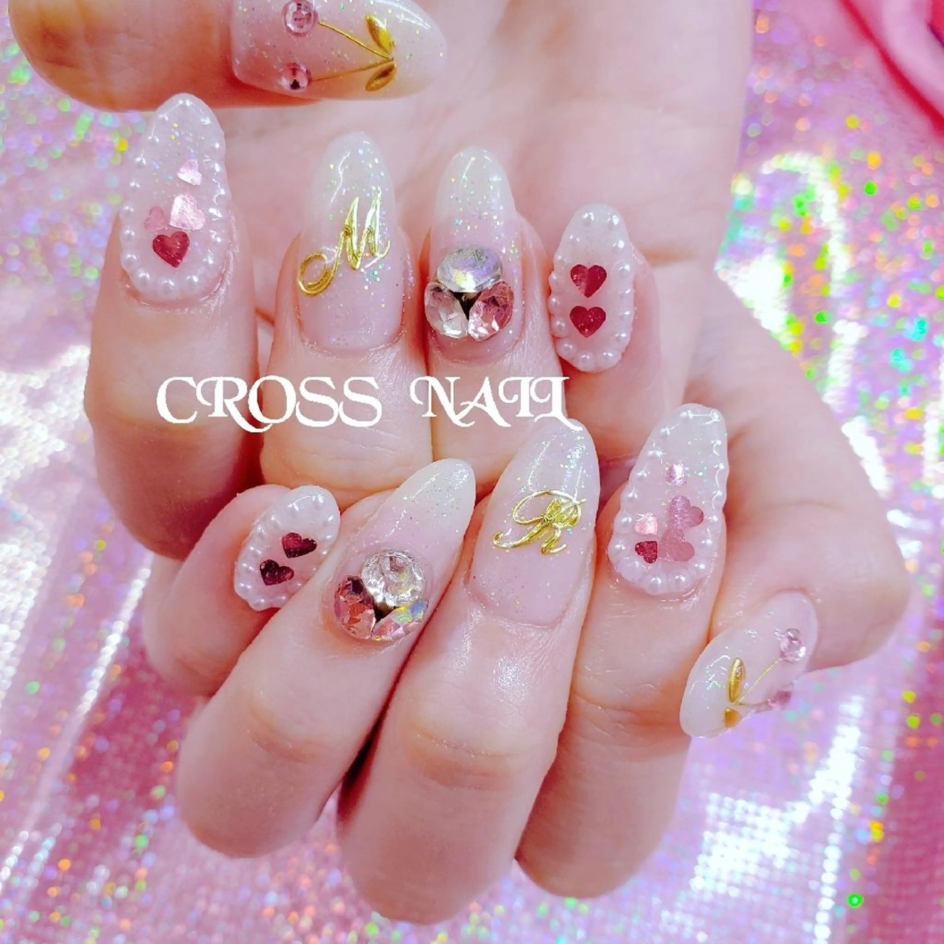 ネイル 長さ出し 氷ネイル・うるうるネイル 韓国ネイル ネイルチップ CROSS SALON/Lazy所属・CROSS  クロス　のネイルデザイン