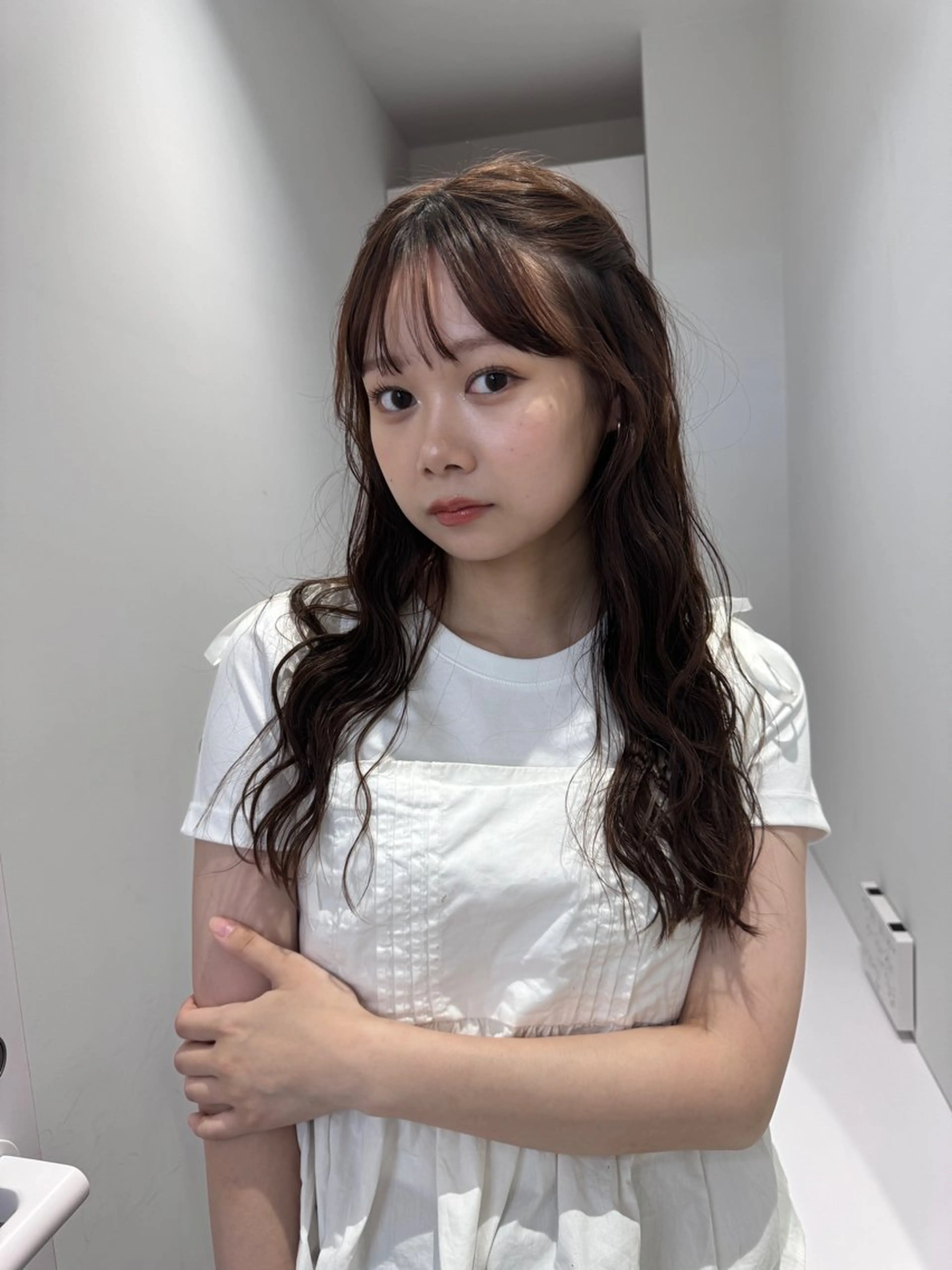 ロング ヘアカラー 透明感カラー🫧⌇ 青🫐🩵のヘアスタイル