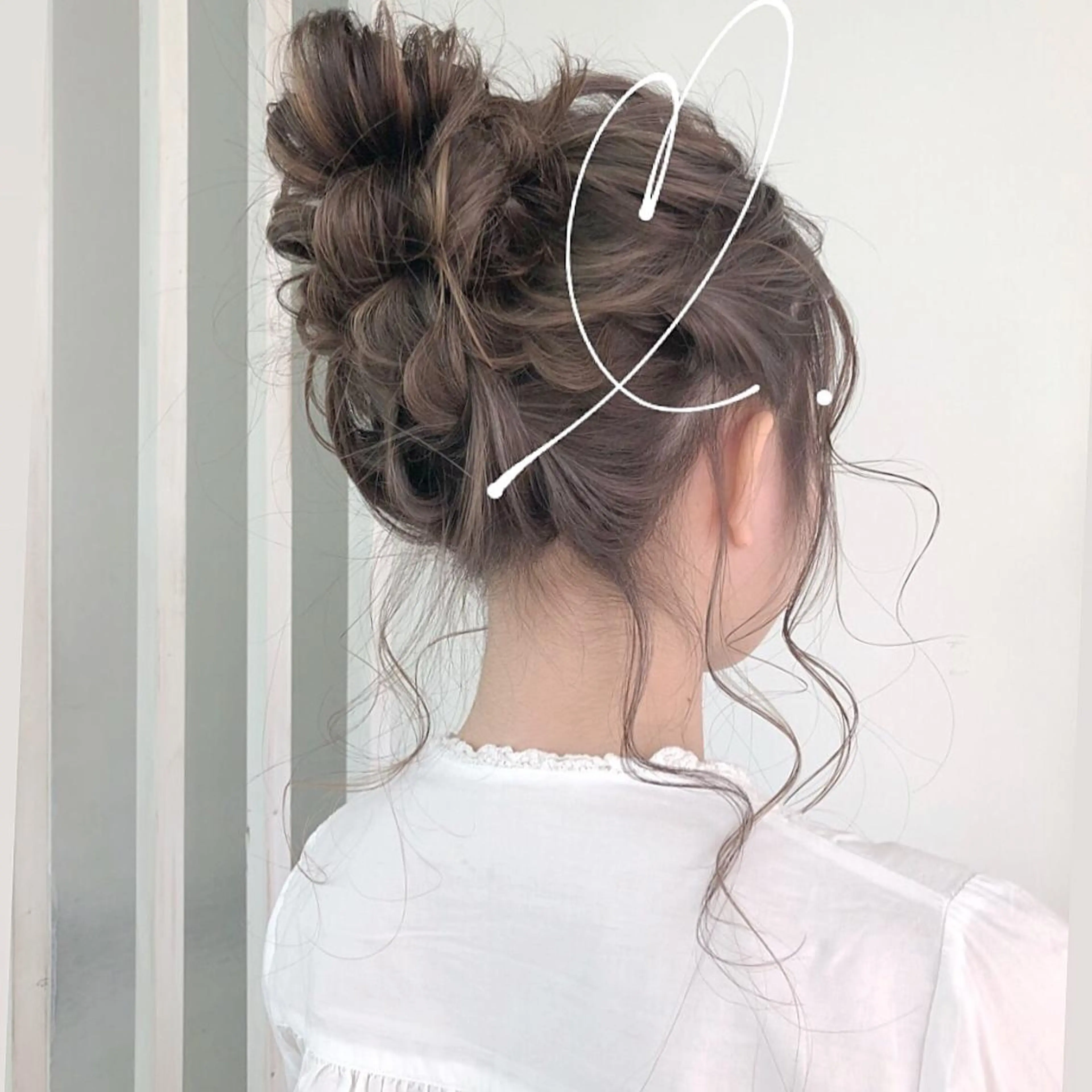 ロング お団子ヘア 榎園 由美のヘアスタイル