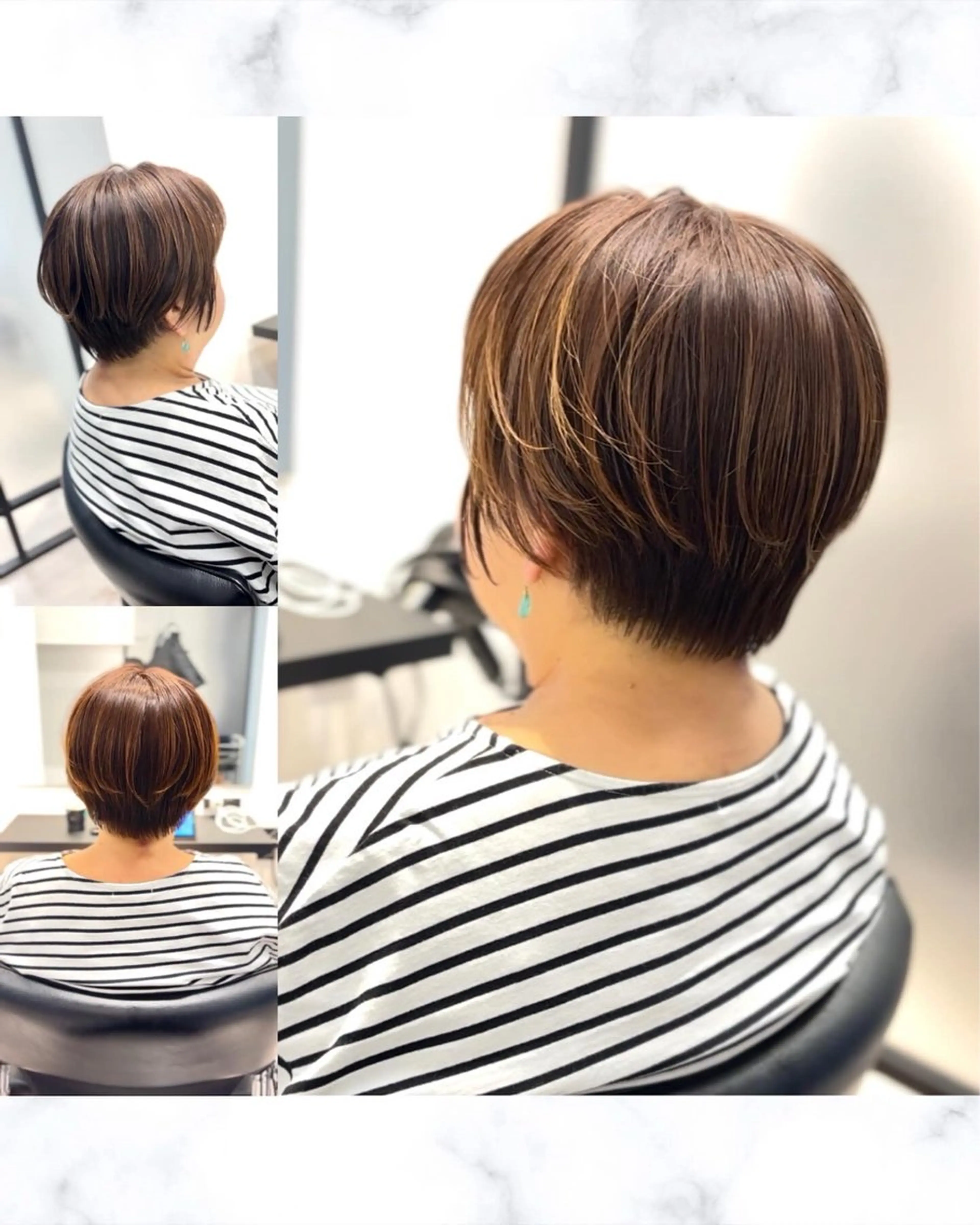 ショート カラー ボブ 顔周りカット ショートヘア カット ヘアカラー トリートメント SALOWIN 横浜 8F所属・ショートヘア、ボブ こやさん　コヤマのヘアスタイル