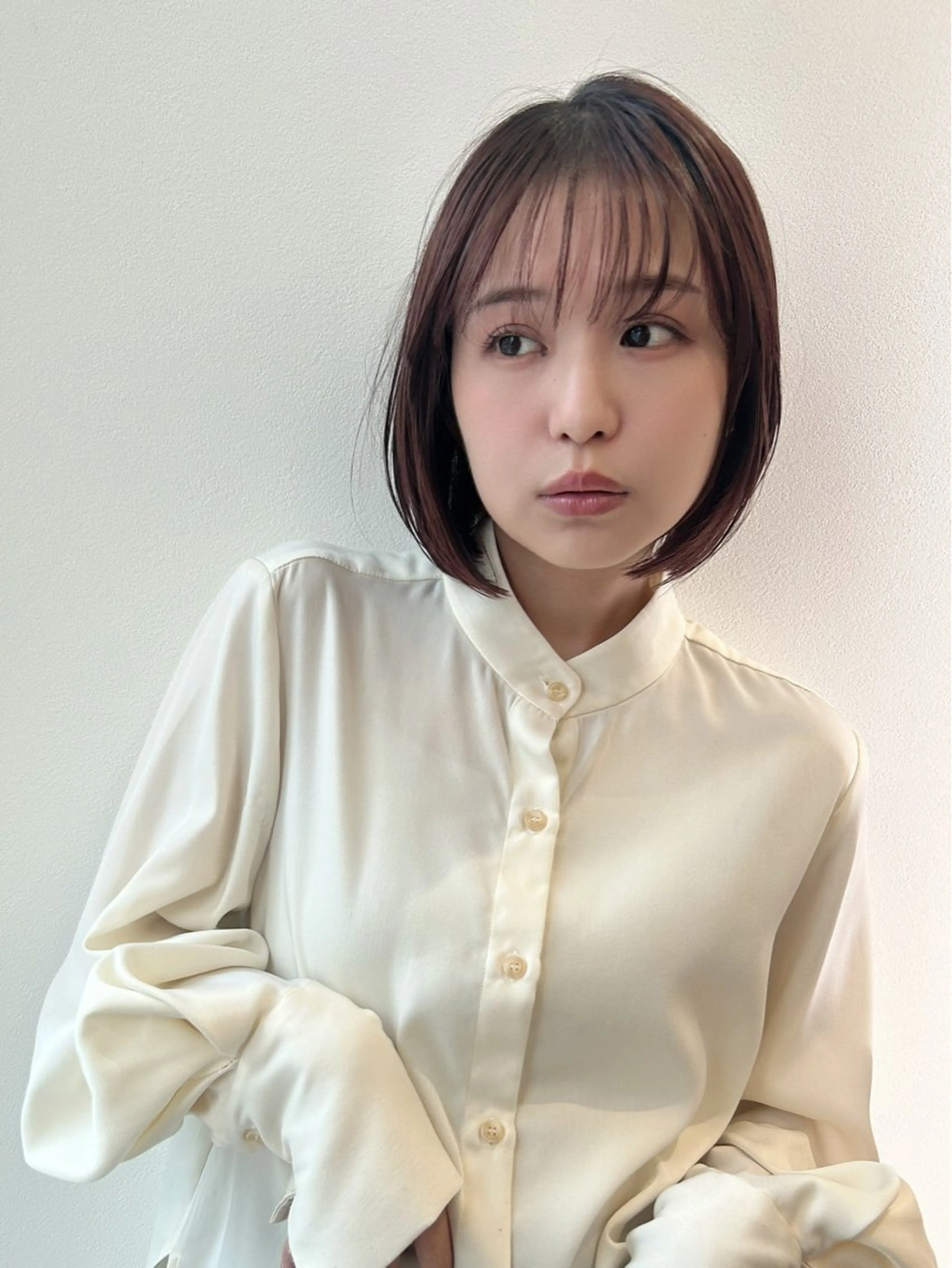 ミディアム ボブ 似合わせカット カット 北林 佳乃のヘアスタイル