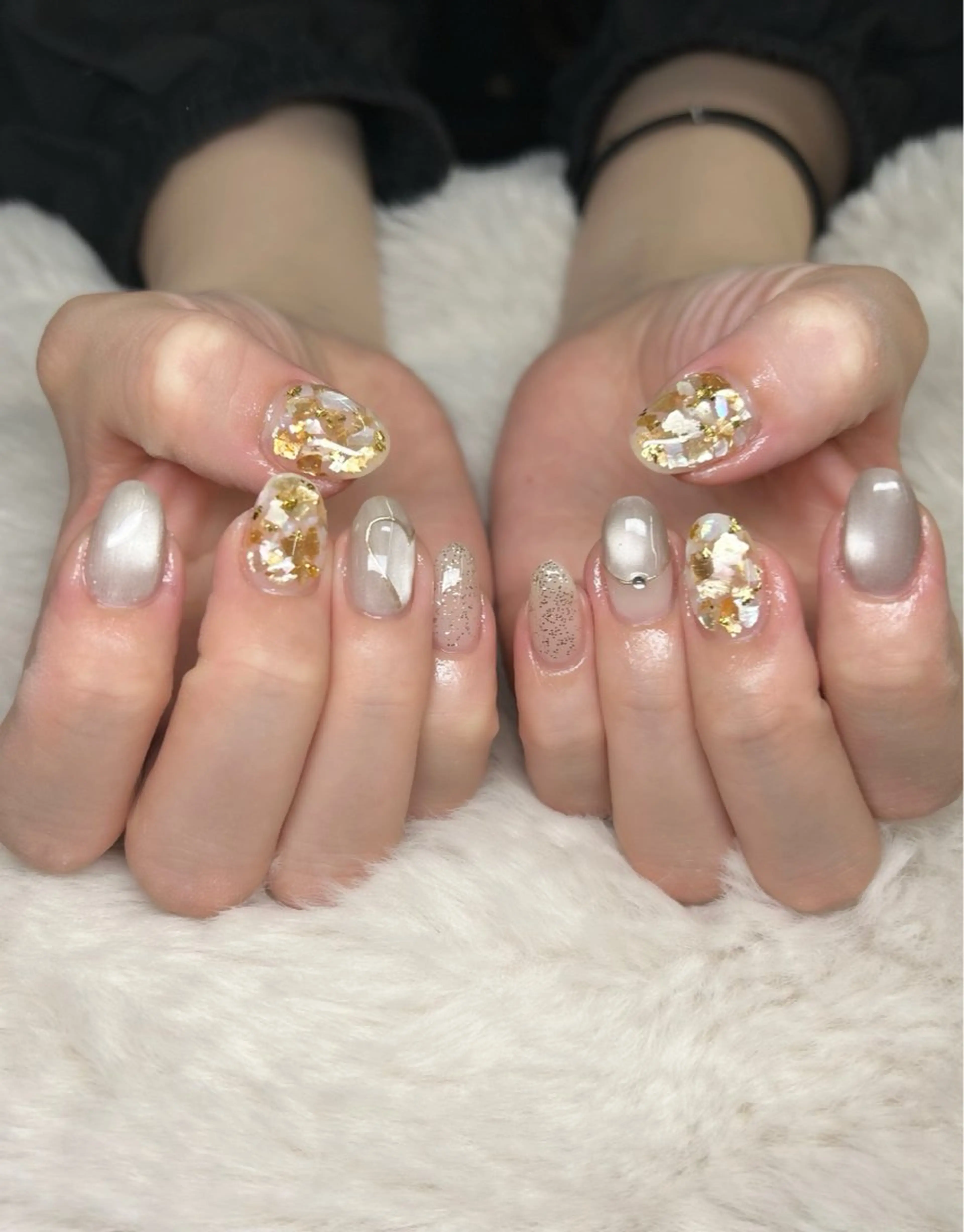 ネイル アートネイル ハート キラキラネイル マグネットネイル ミラーネイル ハンドネイル FILL nail所属・FILLnail YUMIのネイルデザイン