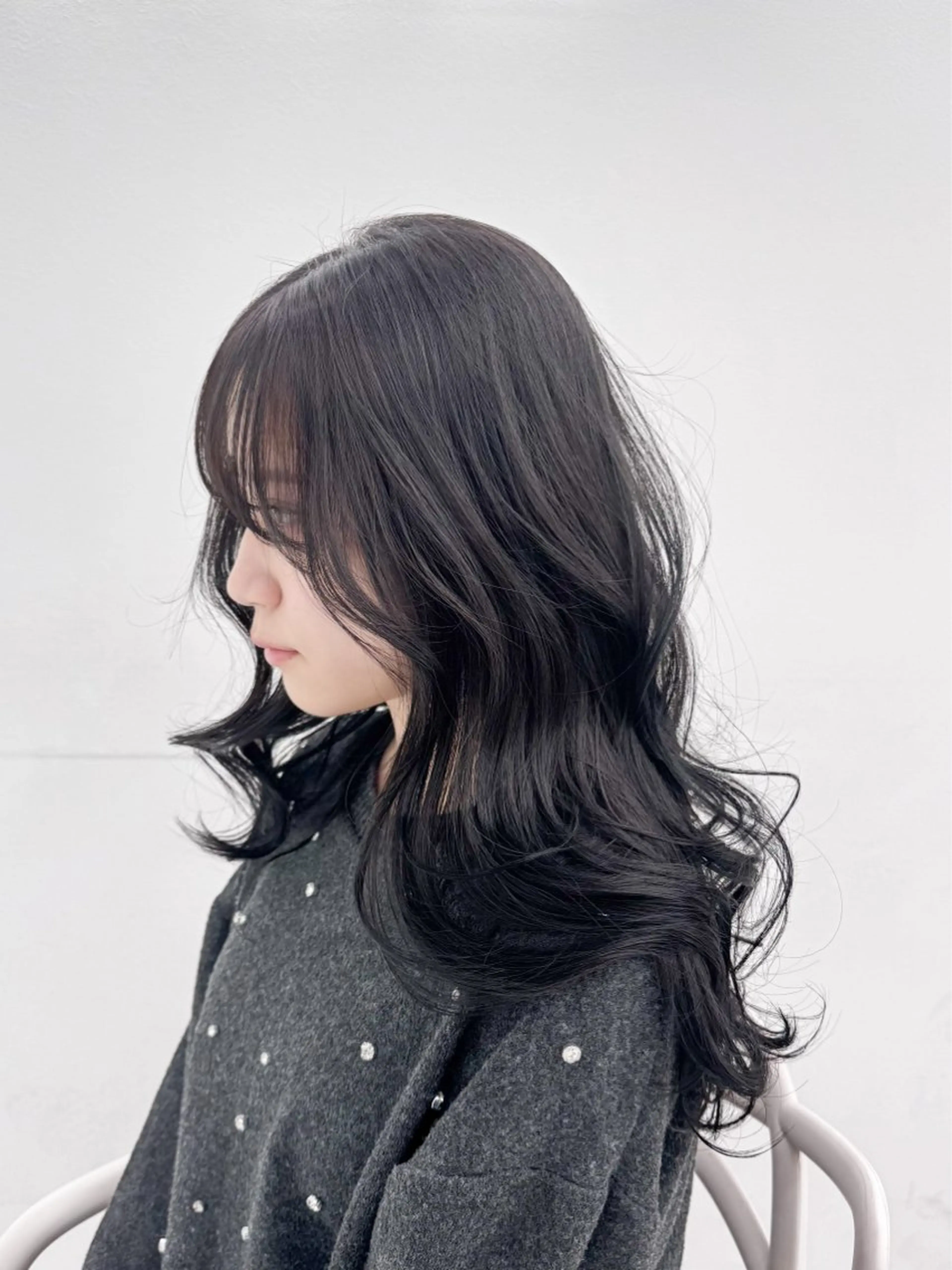 ロング カット ヘアカラー トリートメント 🤍韓国暗髪 レイヤー🤍きょうのヘアスタイル