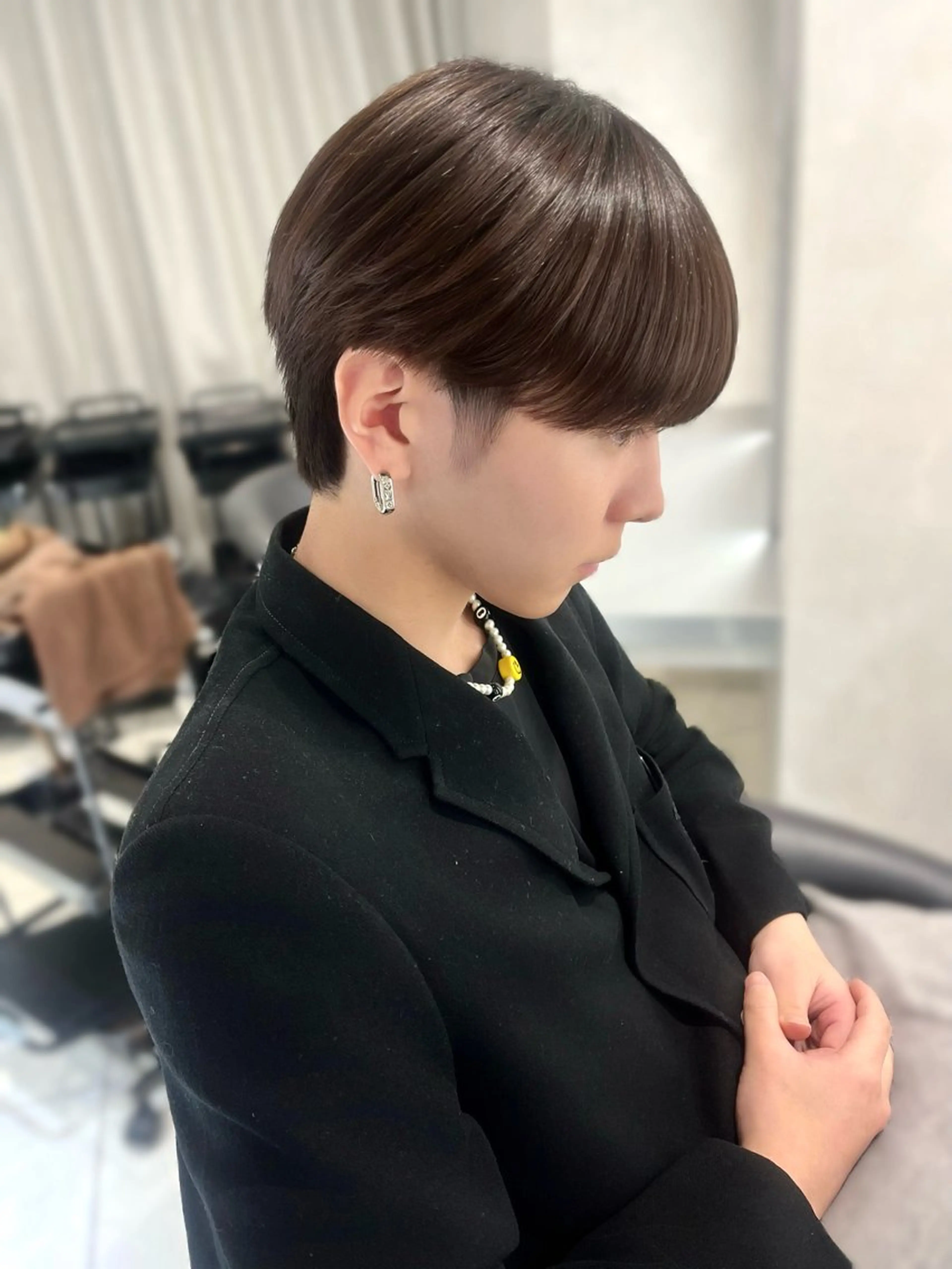 カラー メンズ カット ヘアカラー 韓国メンズ特化 ダウン・毛流れパーマのヘアスタイル