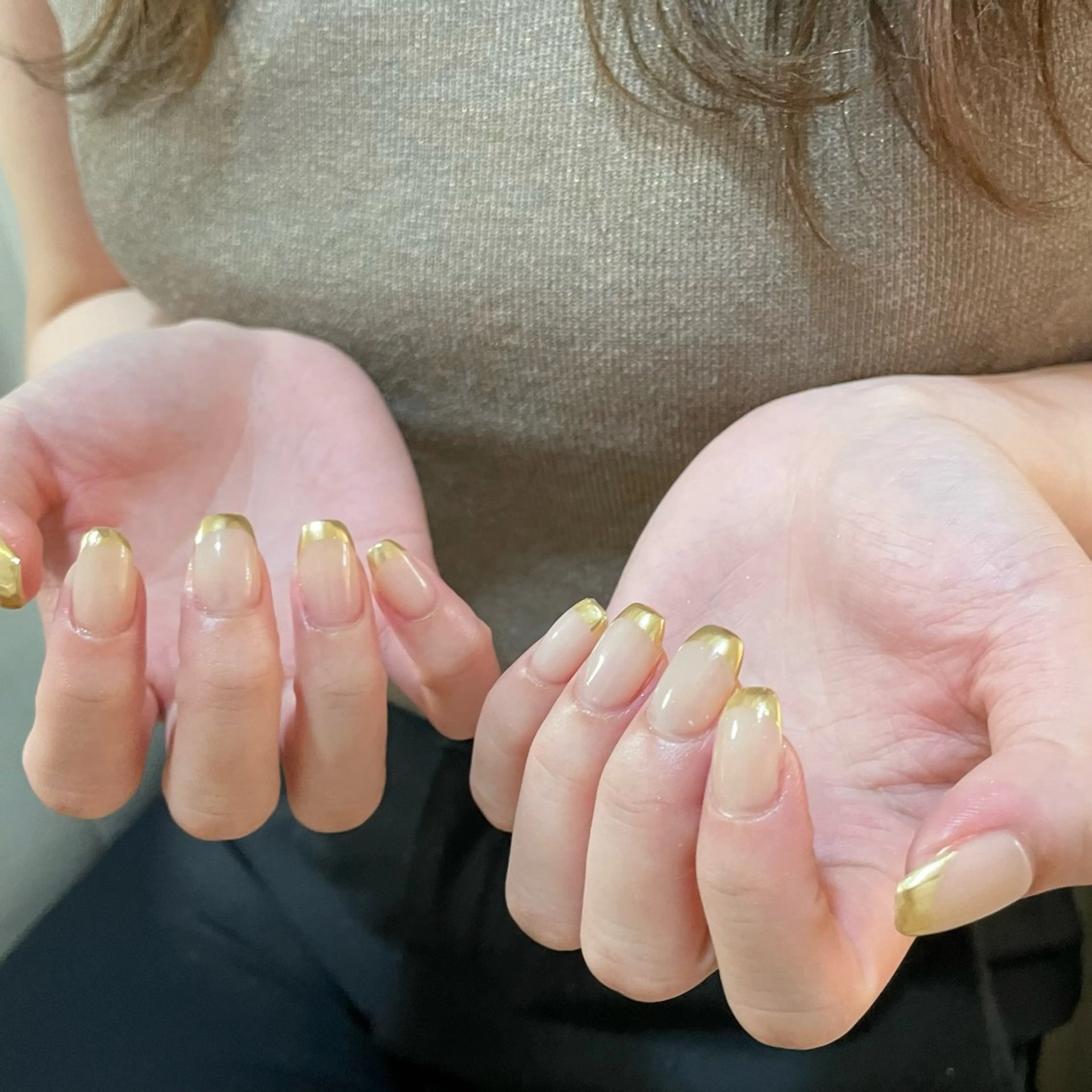 ネイル フレンチネイル ミラーネイル Cil 新大阪所属・Cil nail Chikanaのネイルデザイン