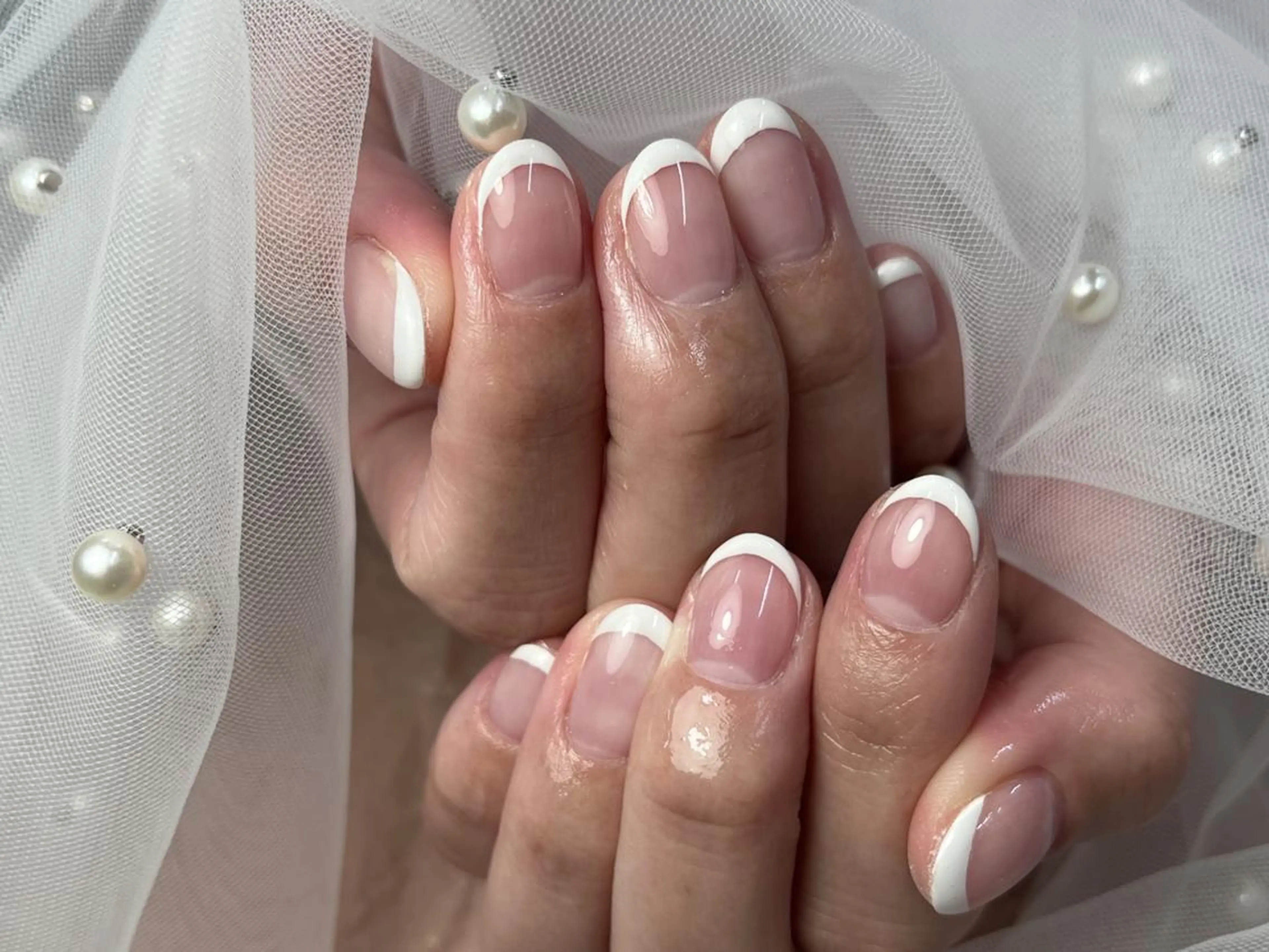 ネイル フレンチネイル シンプルネイル ホワイト ToliyDeliy Nail Salonのネイルデザイン