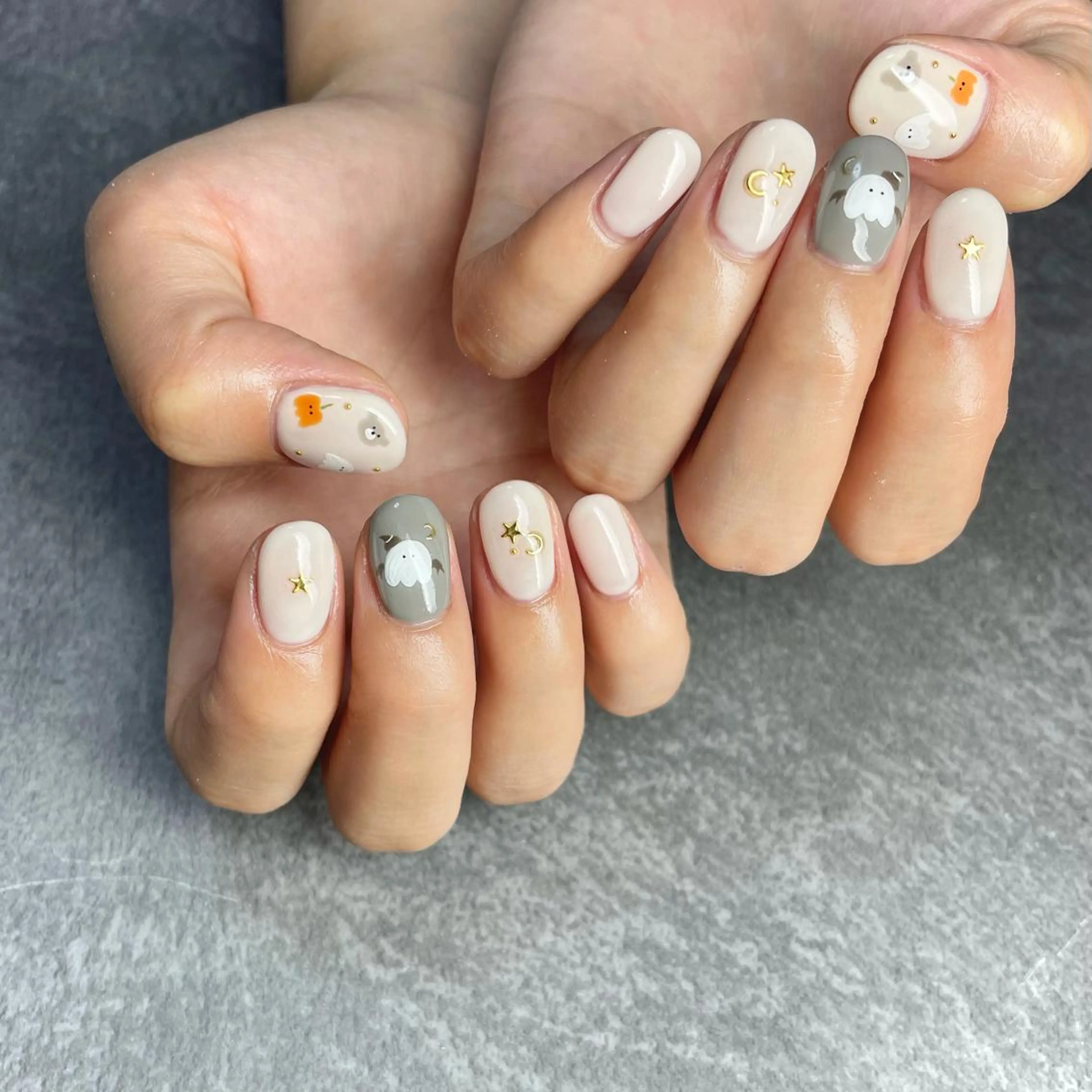 ネイル アートネイル ハロウィン 持ち込み ハンドネイル Mnail mayuのネイルデザイン
