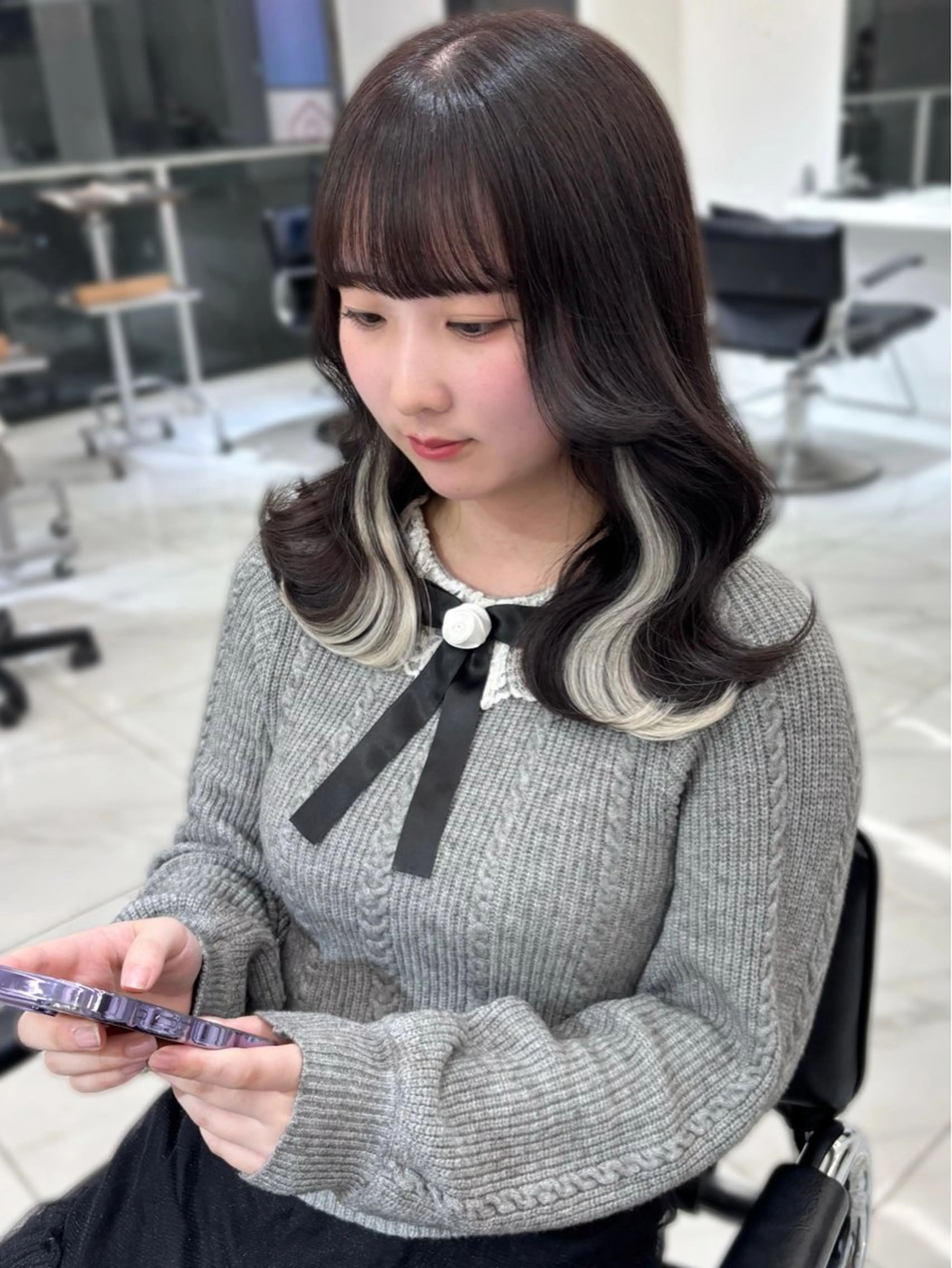 セミロング ヘアアレンジ エクステ エクステ ヘアセット 盛れる顔周り×ピンク Risa🎀のヘアスタイル