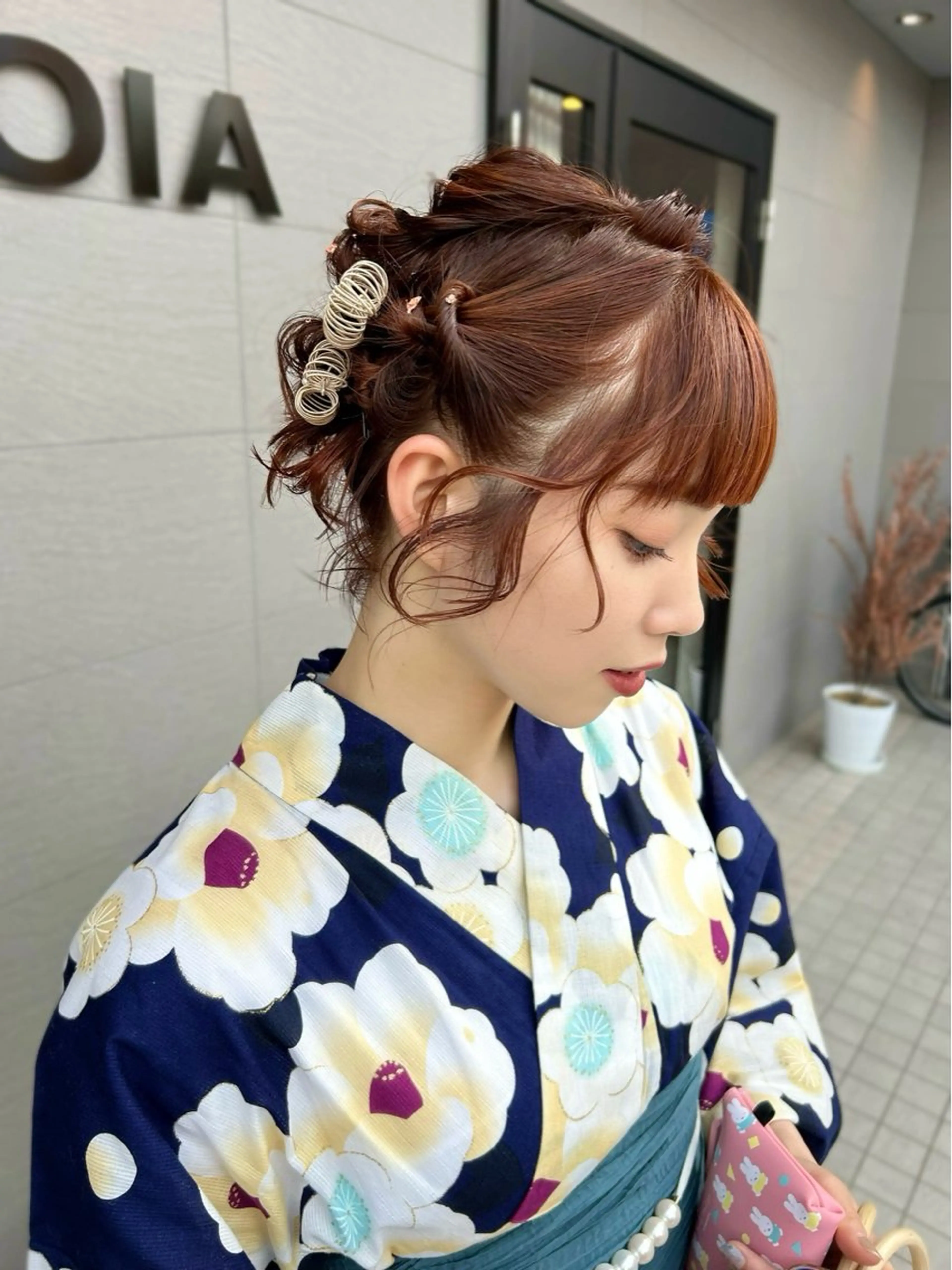 ショート ボブ 浴衣 ヘアセット ナカジマ ナナのヘアスタイル