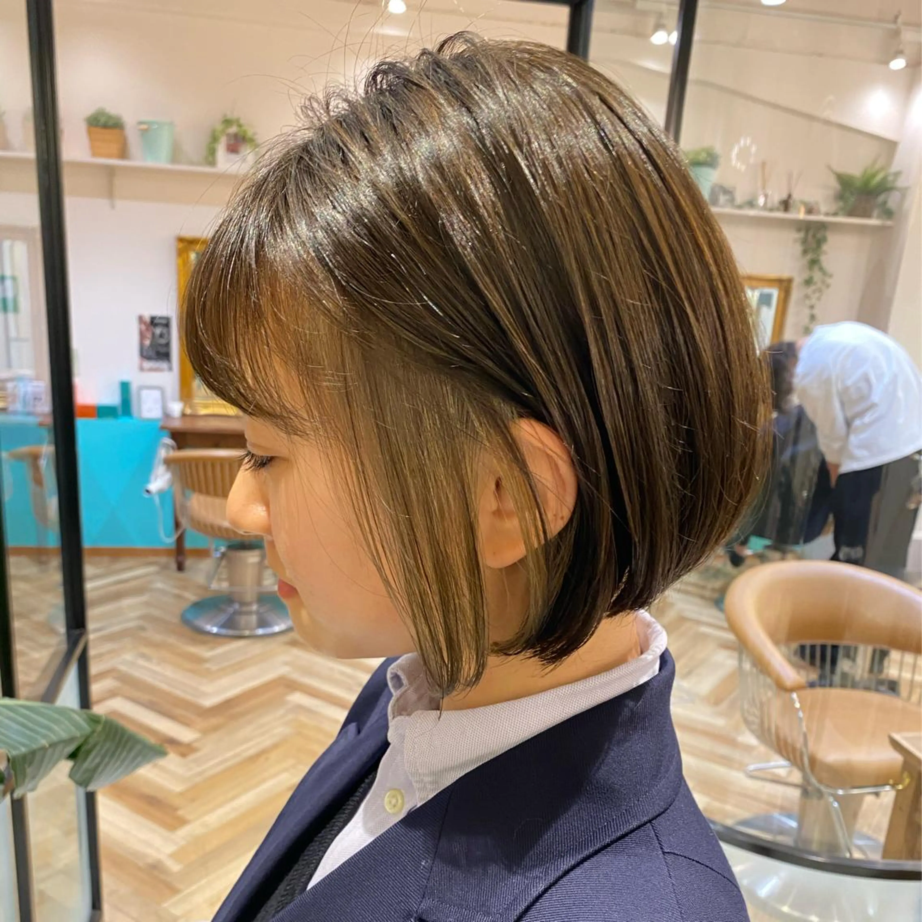 ショート カラー カット ヘアカラー トリートメント ボブ韓国風レイヤー 髪質改善/畠中ケントのヘアスタイル