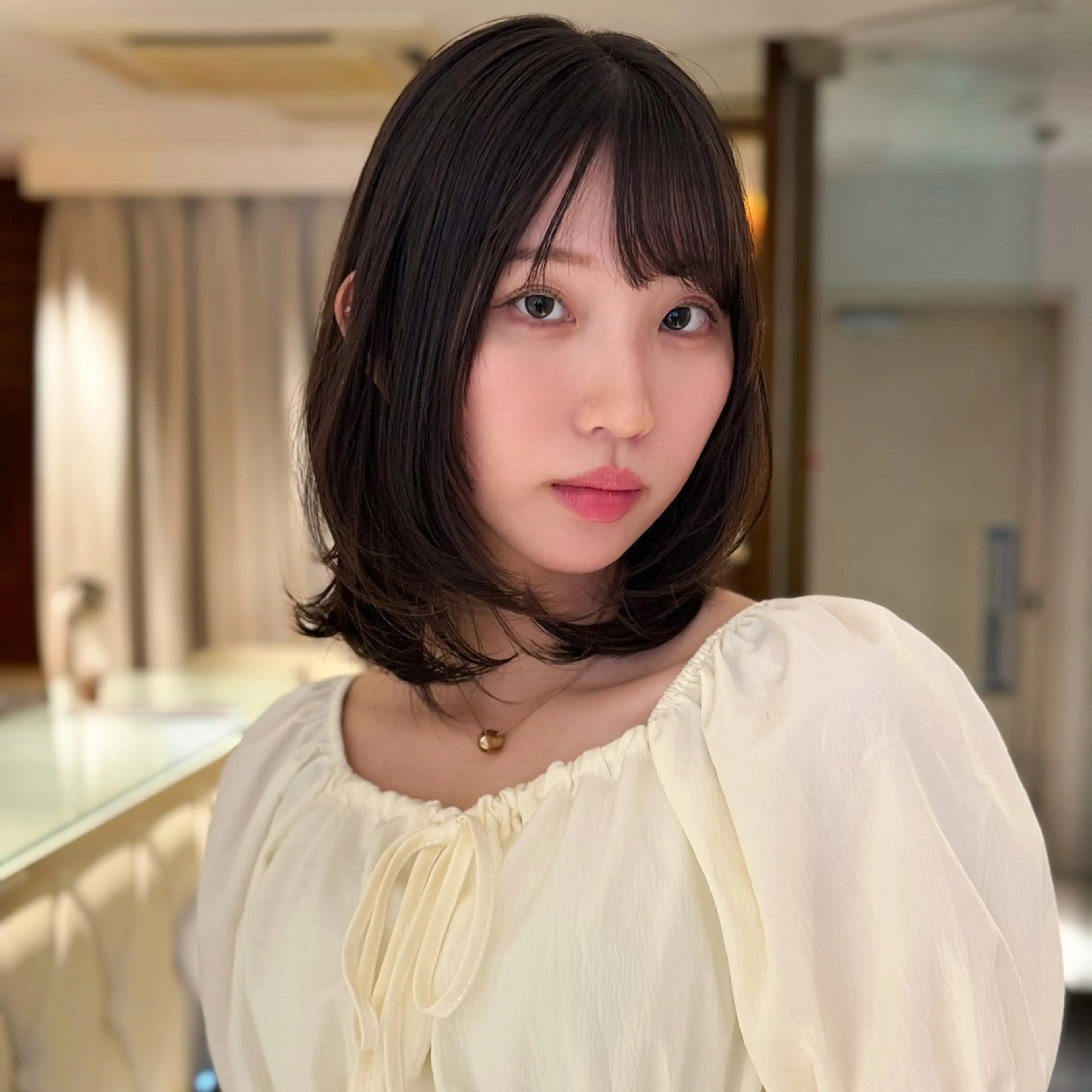 ミディアム ボブレイヤー ボブ レイヤーカット モデル募集/山田蓮/ レイヤーボブのヘアスタイル