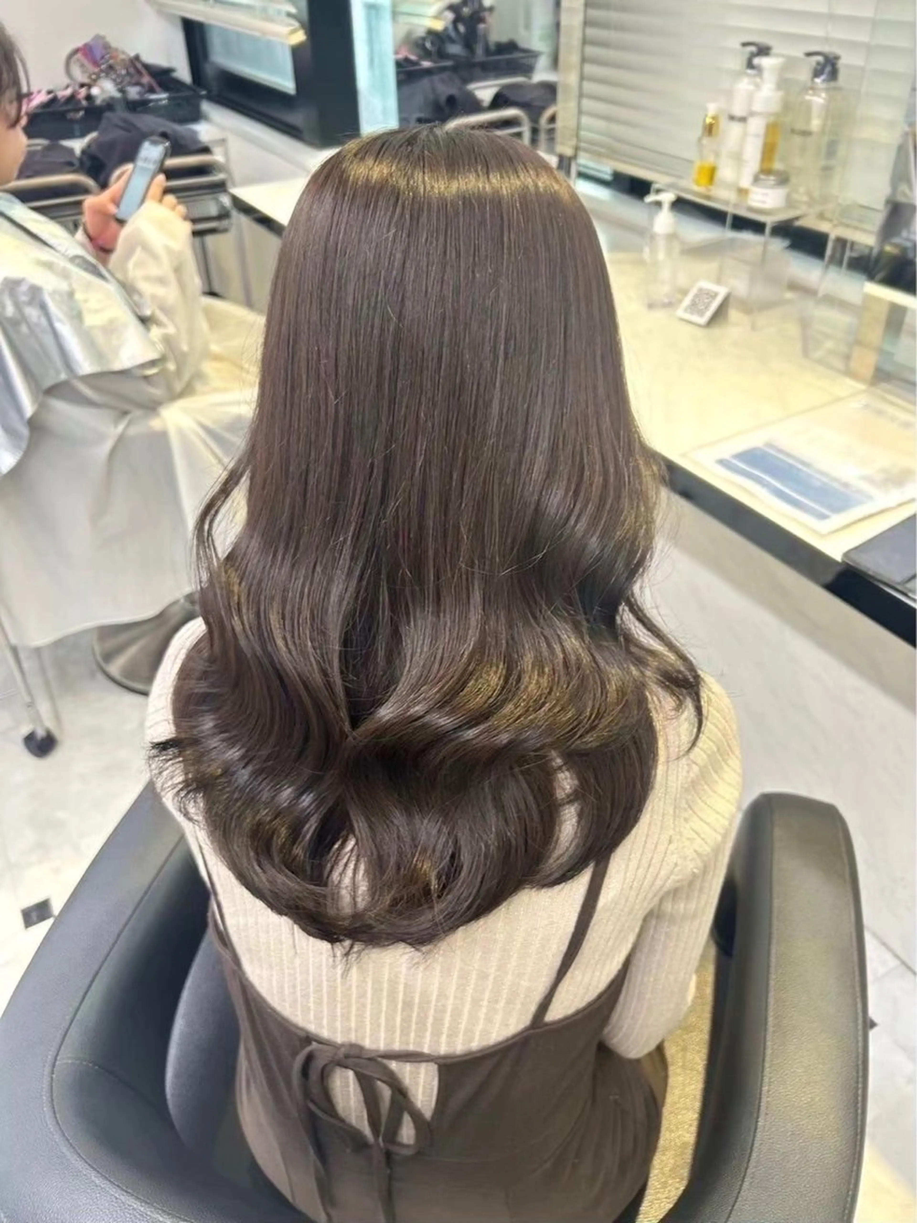 ロング カラー カット ヘアカラー トリートメント 海外風ブリーチなし 🫒Rion🫒🩶のヘアスタイル
