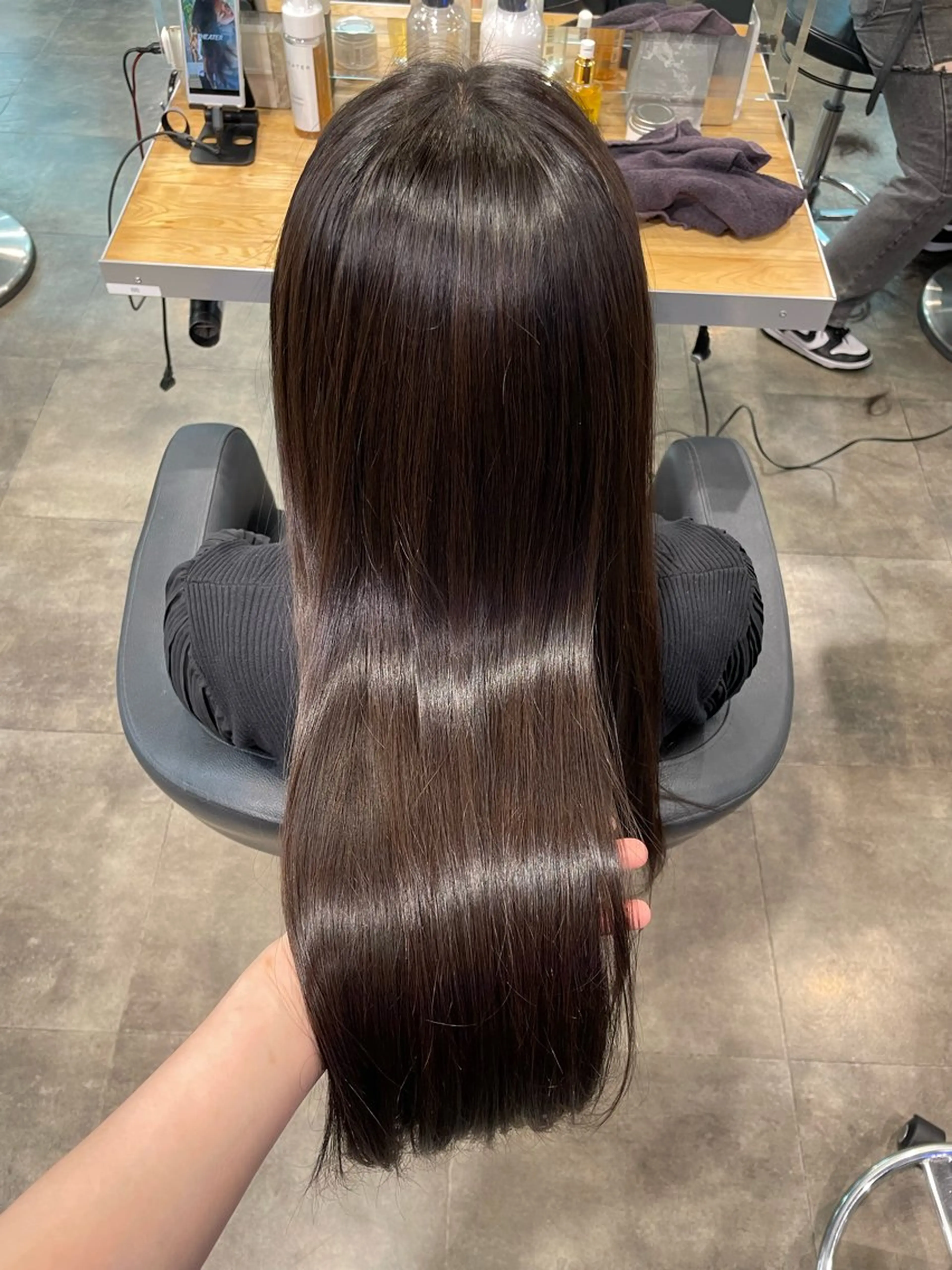 ロング ヘアカラー トリートメント ヘアセット 🤍ベージュ/透明感 韓国ヘア/まりん🤍のヘアスタイル