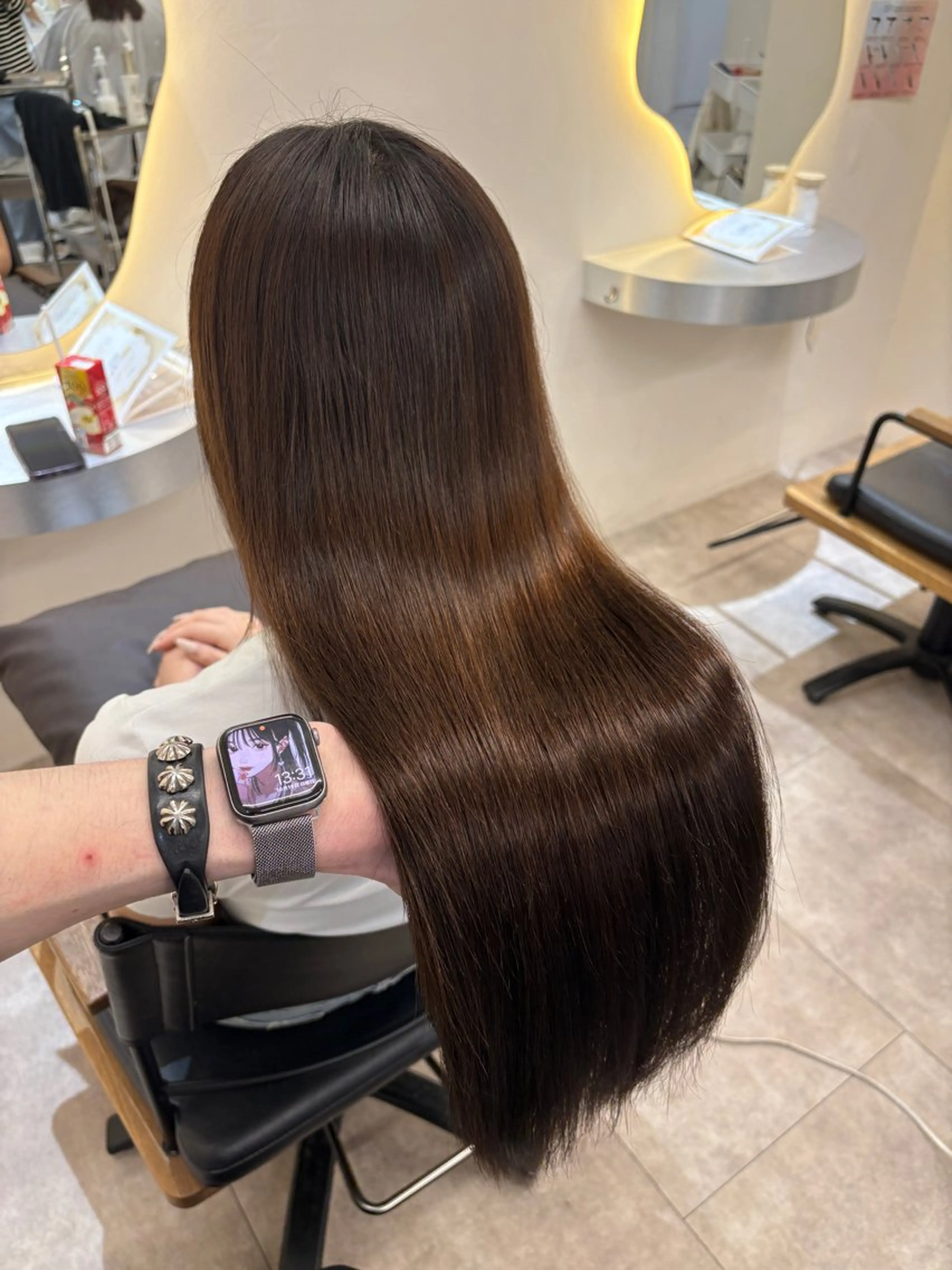 セミロング ブリーチ縮毛矯正 齊藤翔太のヘアスタイル