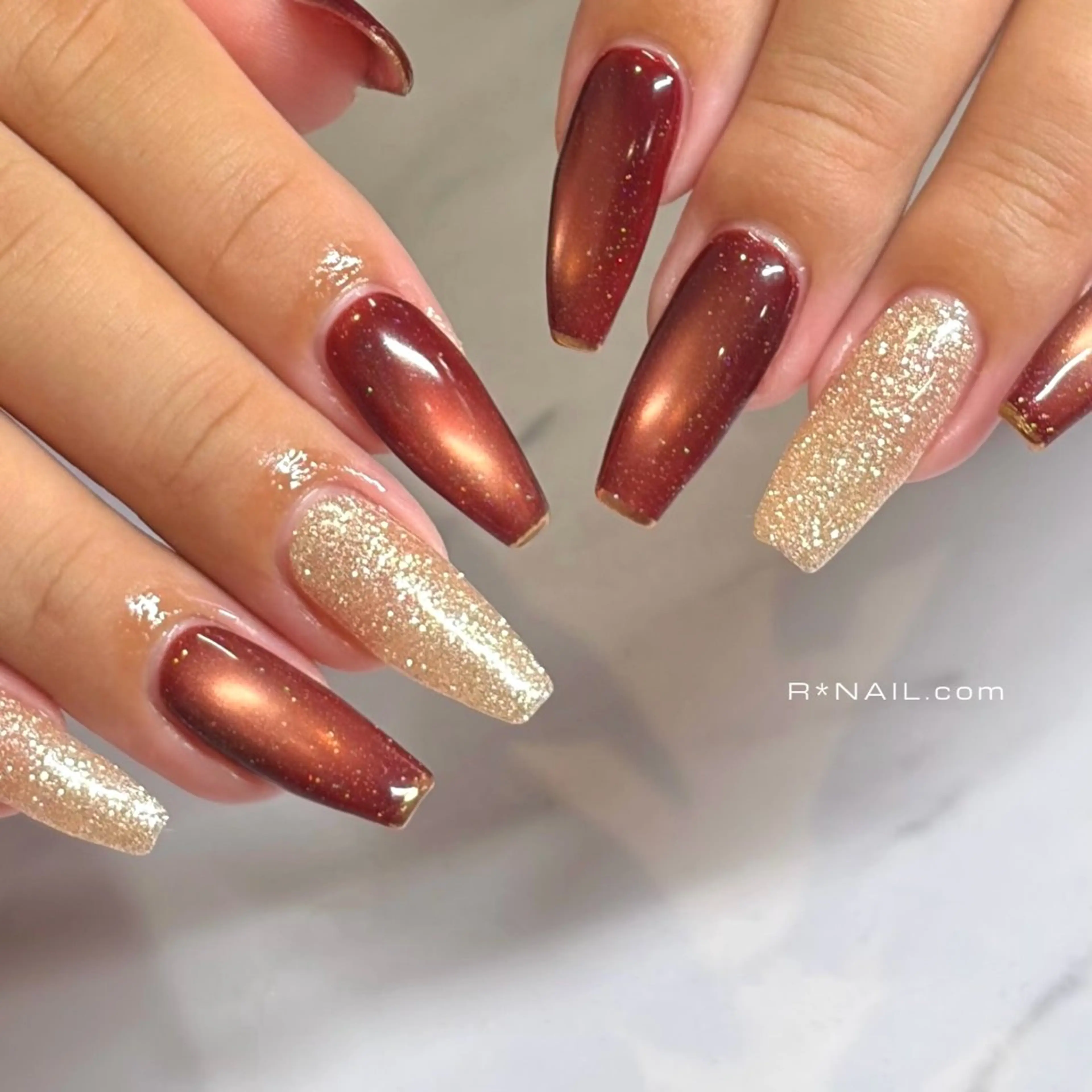 ネイル フラッシュネイル マグネットネイル ミラーネイル ハンドネイル Riona / R*NAIL.comのネイルデザイン