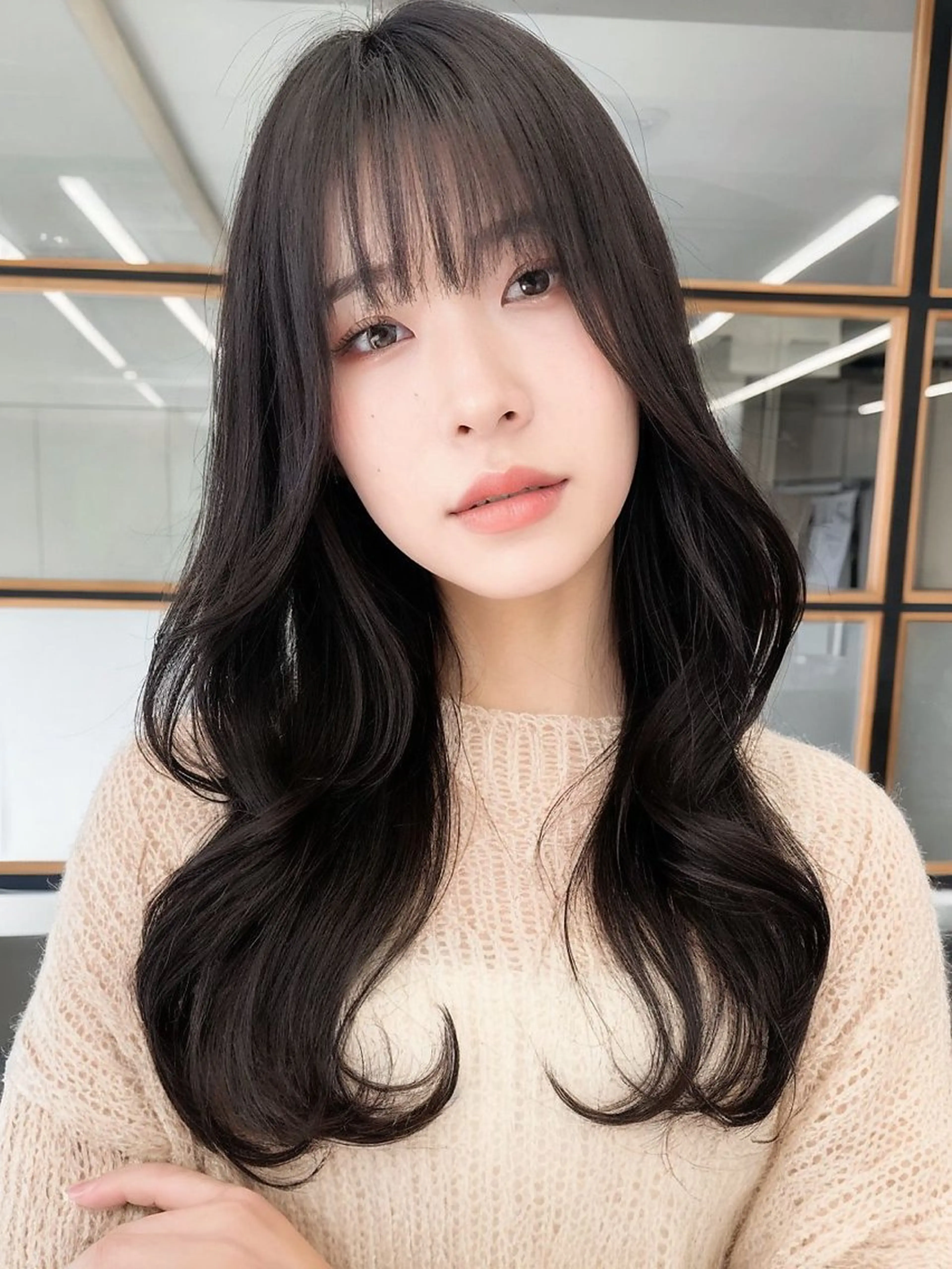 ロング 韓国風ヘア レイヤーカット カット ヘアカラー 艶カラー/縮毛矯正 /雨森大晃のヘアスタイル