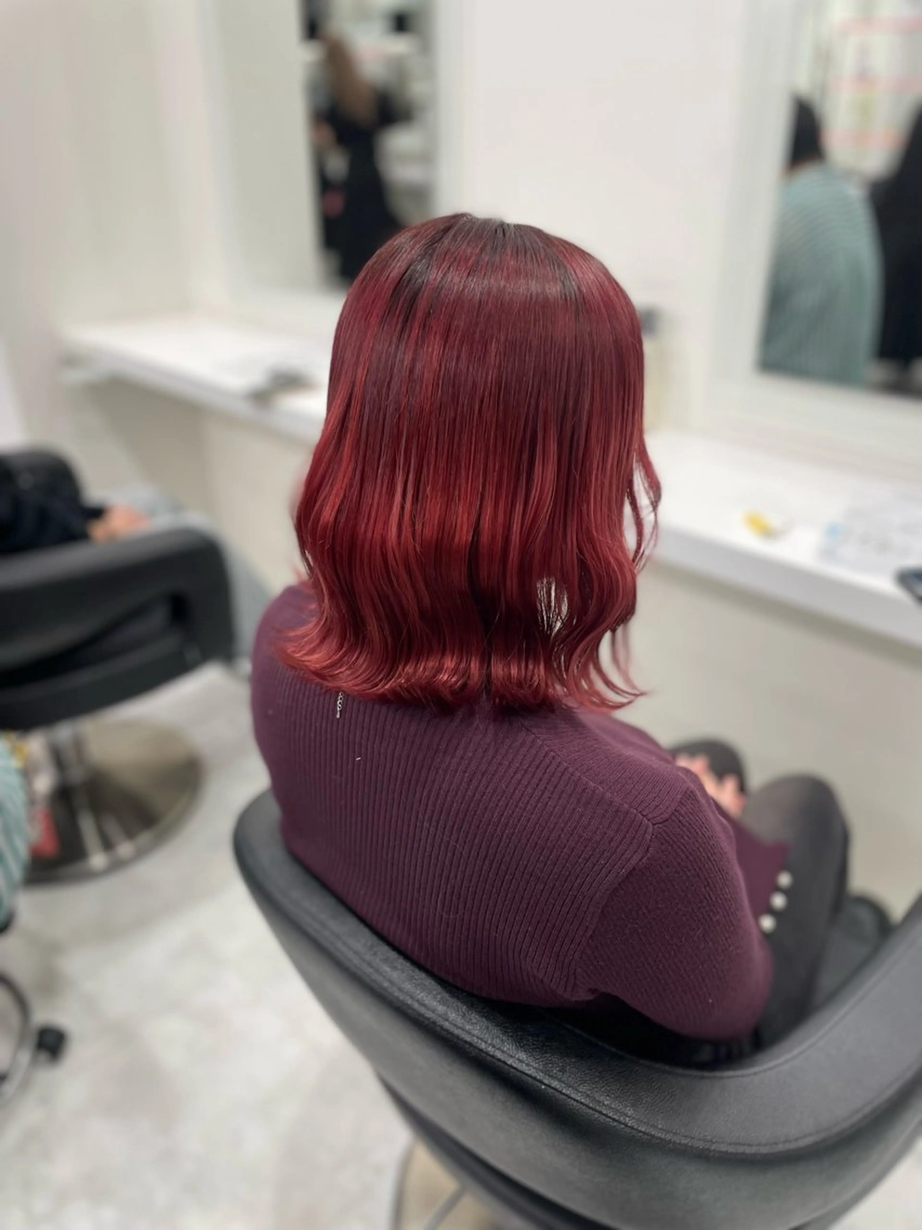 ミディアム ケアカラー 髪質改善 トリートメント 💗トレンド暖色ヘア Natsumi 💗のヘアスタイル