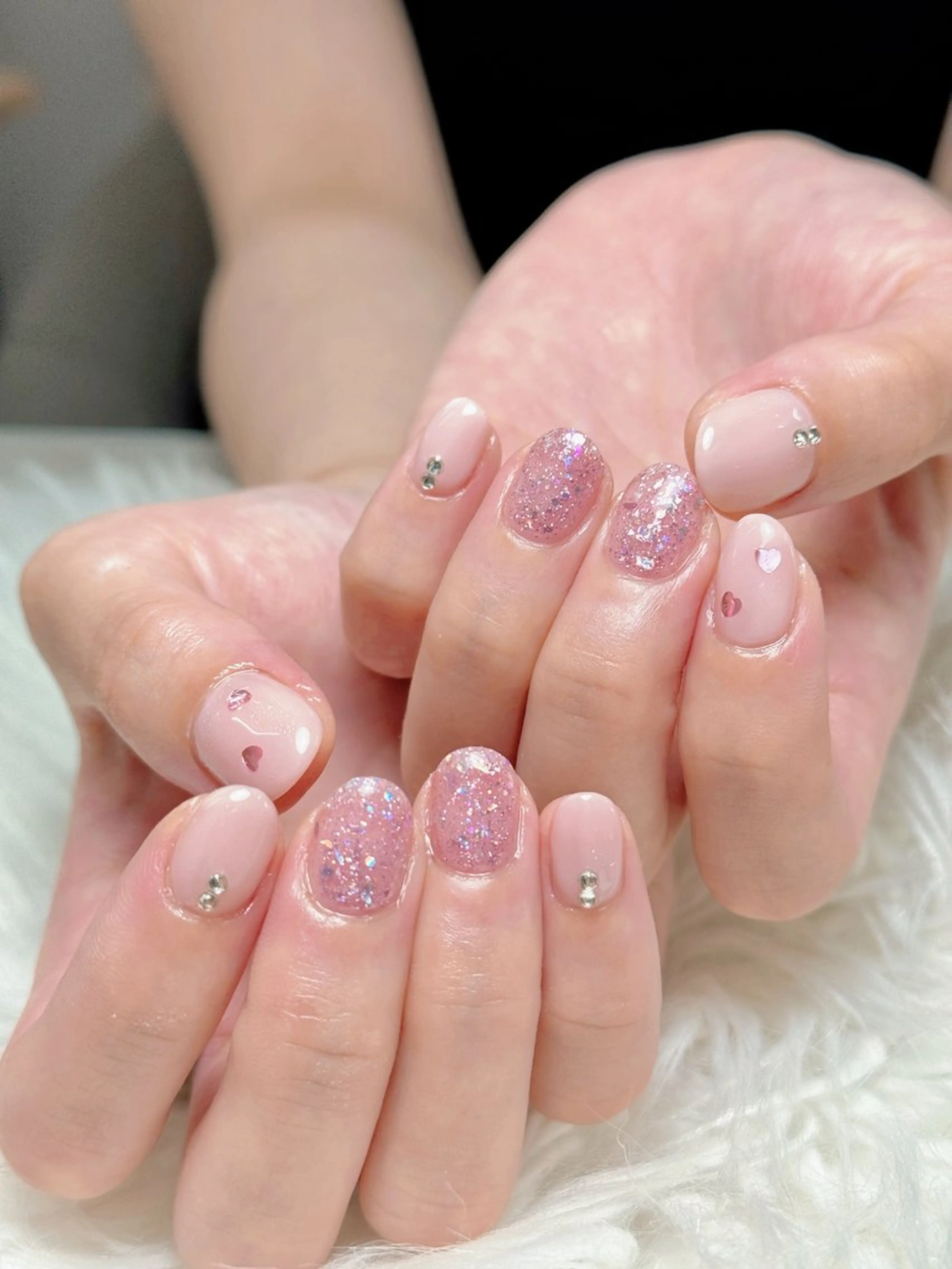 ネイル 長さ出し フレンチネイル ジェルネイル ガラスフレンチ 韓国ネイル For U nail スカルプ専門店のネイルデザイン