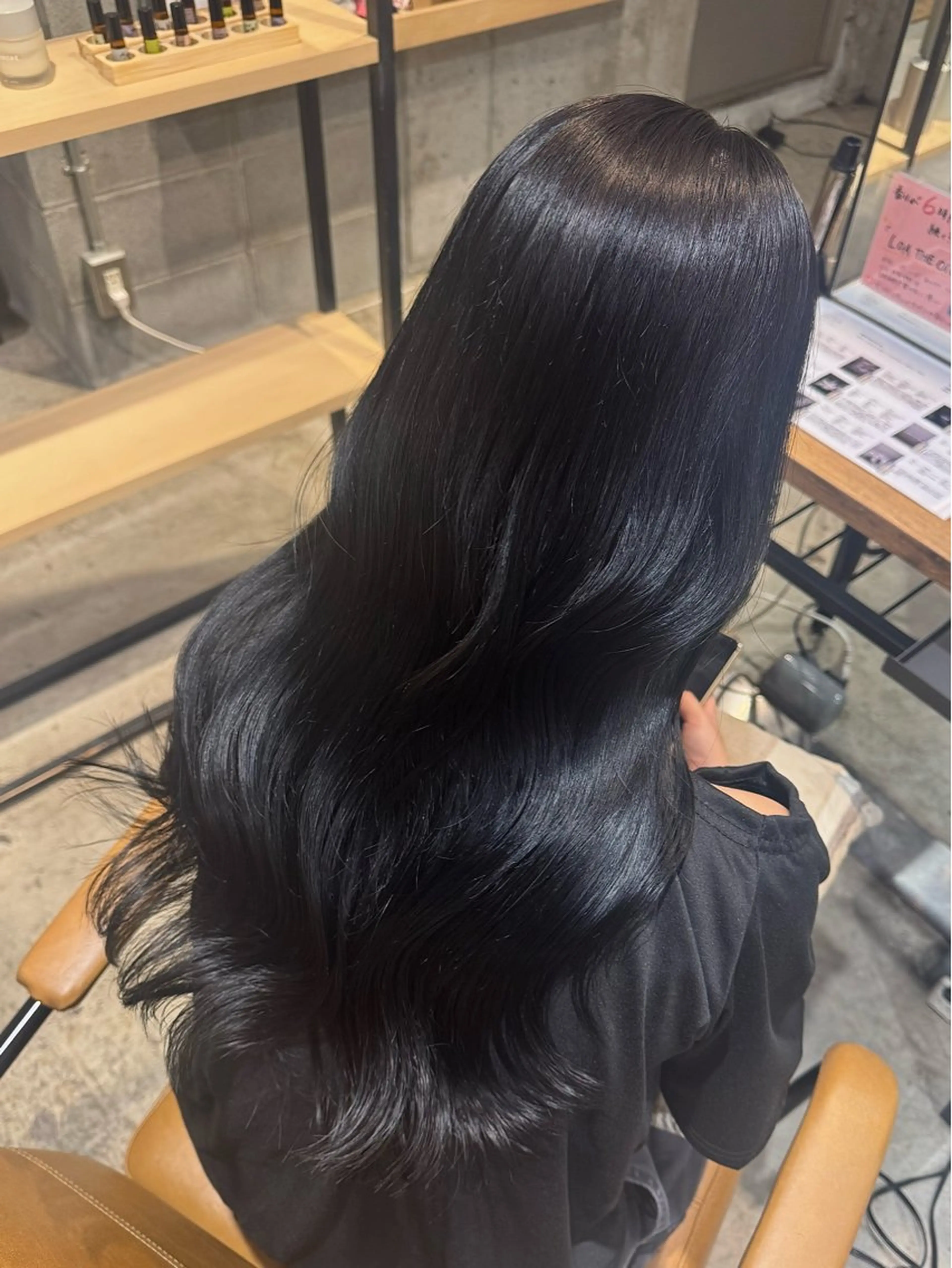 ロング カラー ブリーチ ブルーカラー ブリーチなしカラー ヘアカラー La Bonheur hair parfait所属・谷本虎太郎 🌈艶カラー髪質改善のヘアスタイル