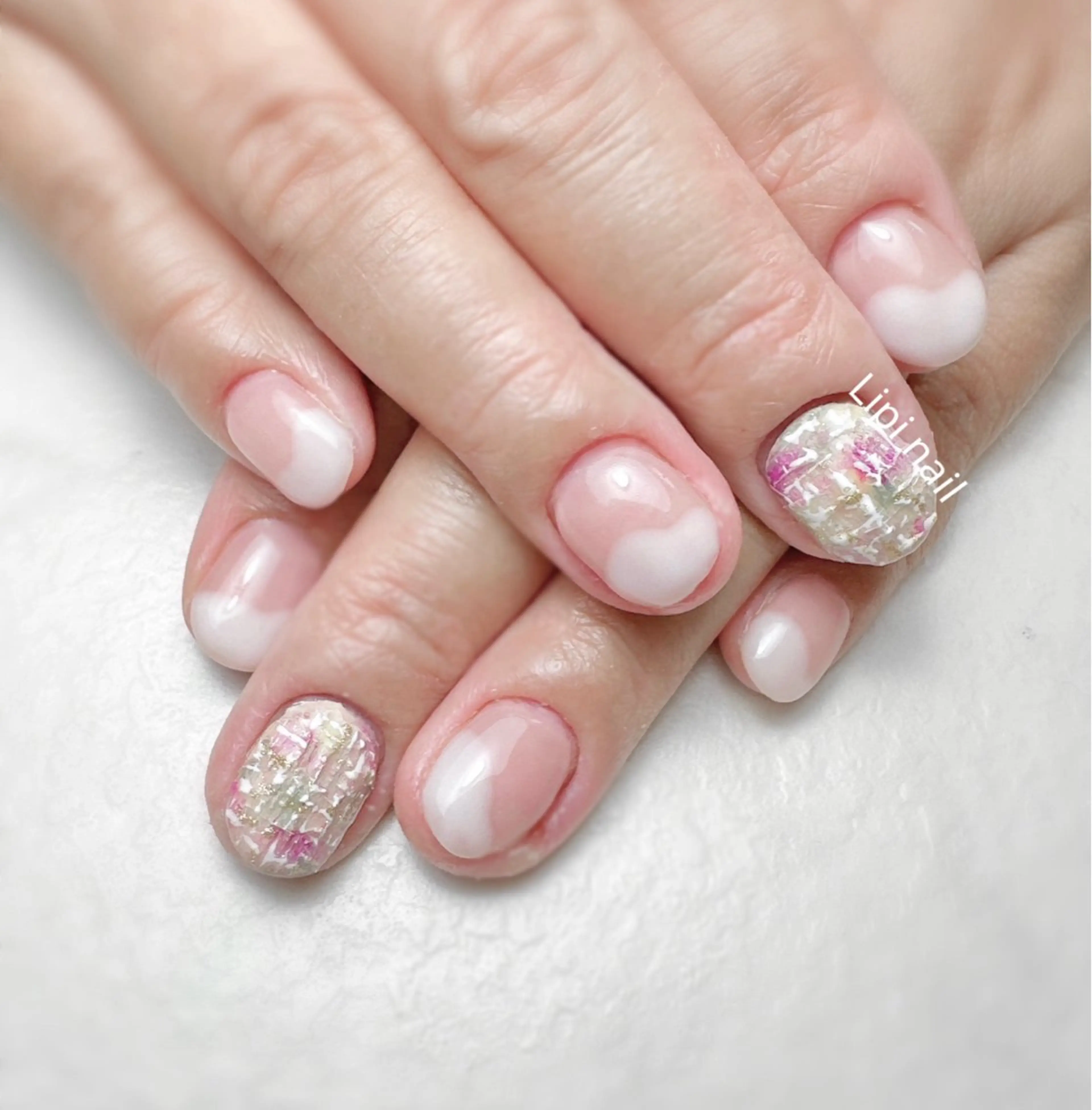 ネイル 持ち込み ツイードネイル ハンドネイル Lipi nailのネイルデザイン
