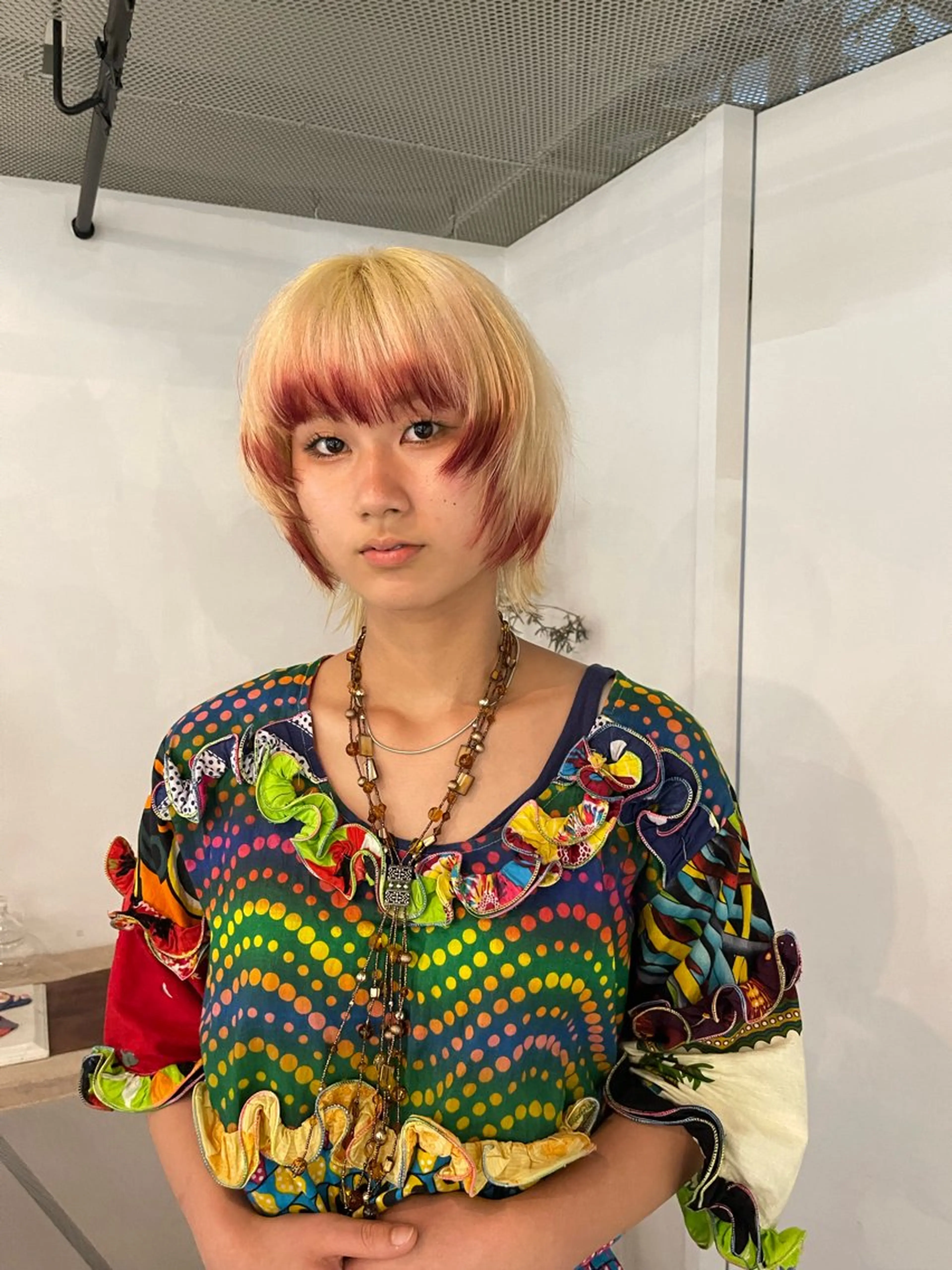 カラー ブロンド デザインカラー ダブルカラー ハイトーンカラー レッドカラー ボブ/レイヤー /河内温太のヘアスタイル