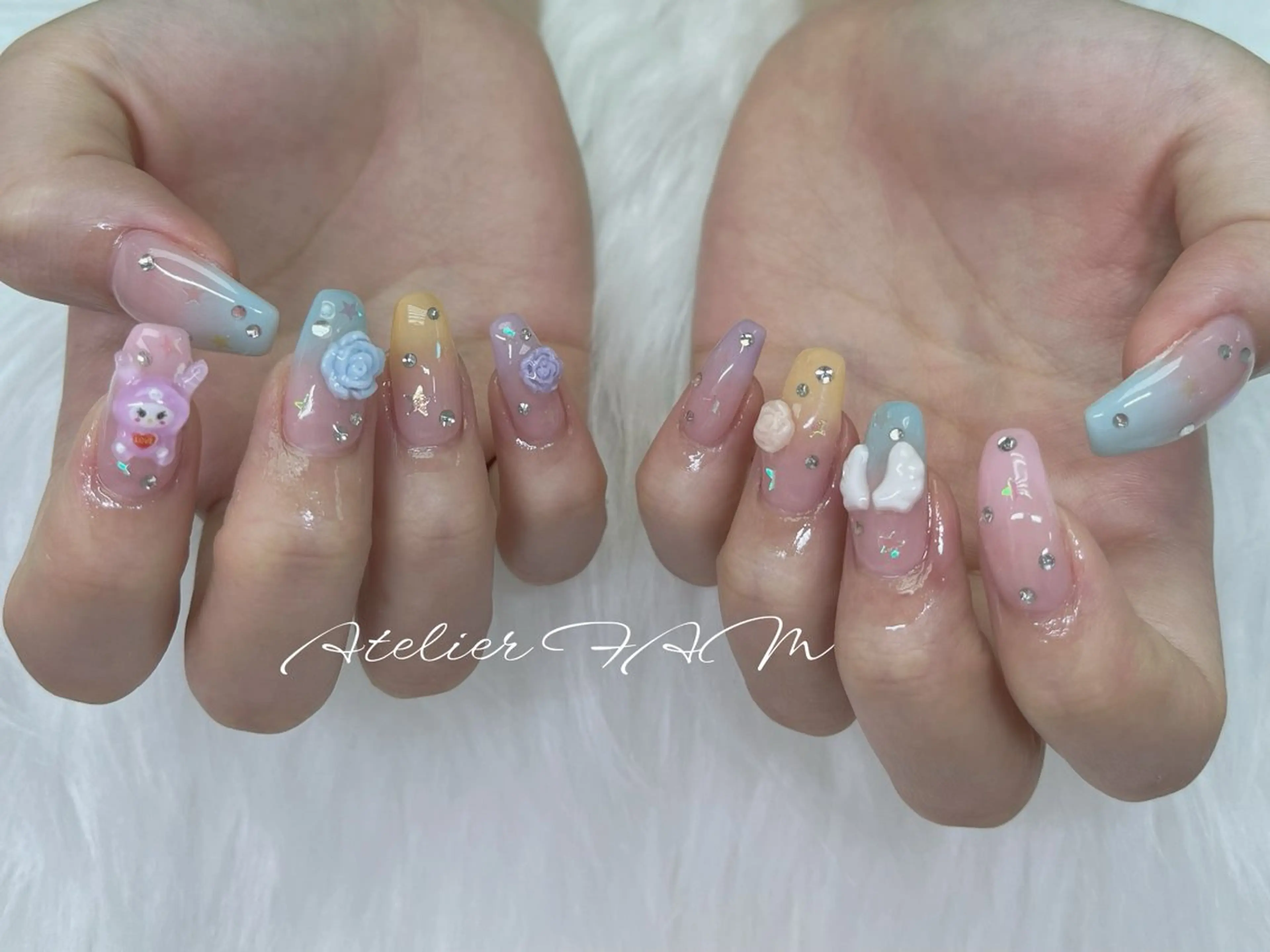ミディアム ハンドネイル nail&eyelashsalon atelier fam上本町店所属・アトリエ FAMのネイルデザイン