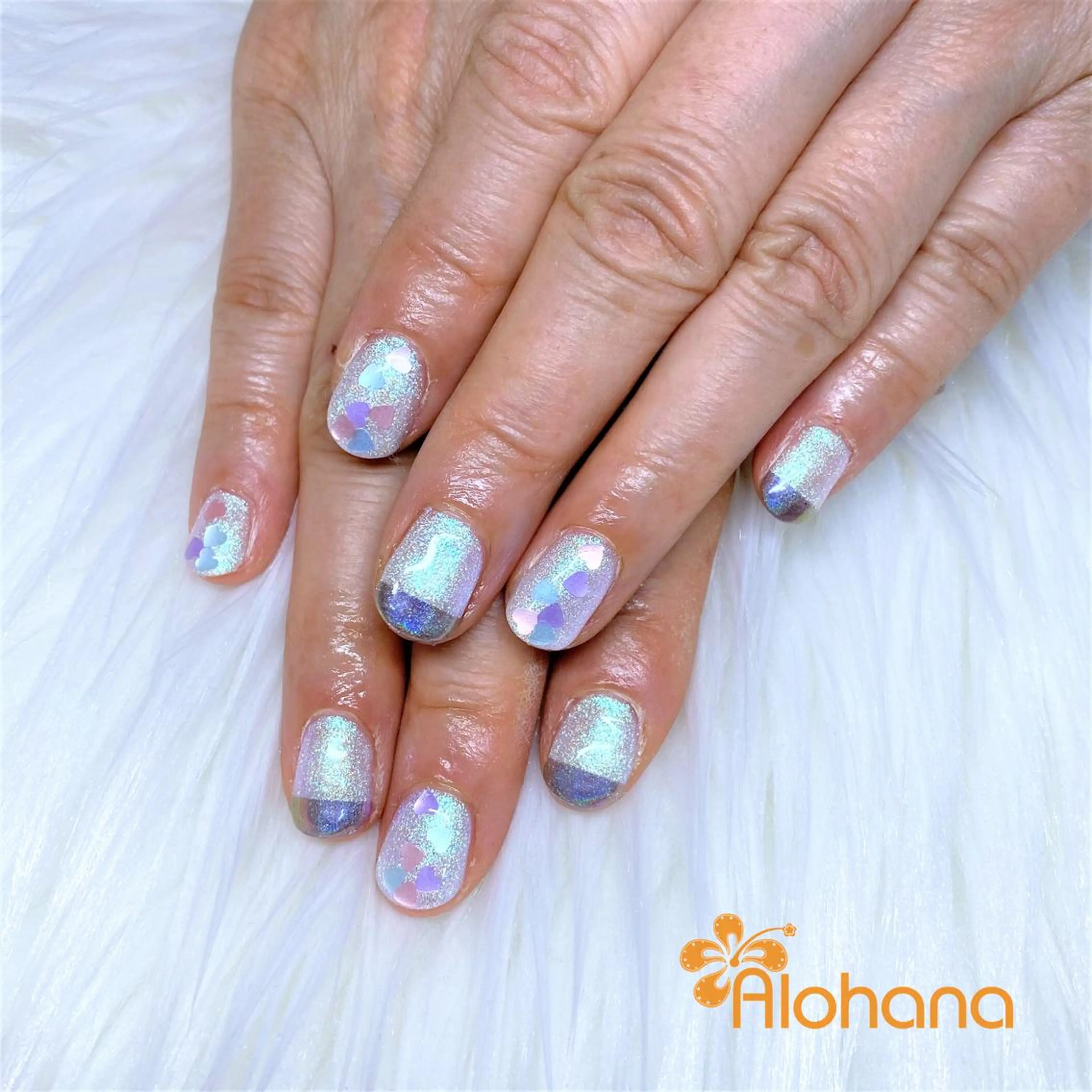 ネイル ハート ハンドネイル Alohana所属・Alohana Minaのネイルデザイン